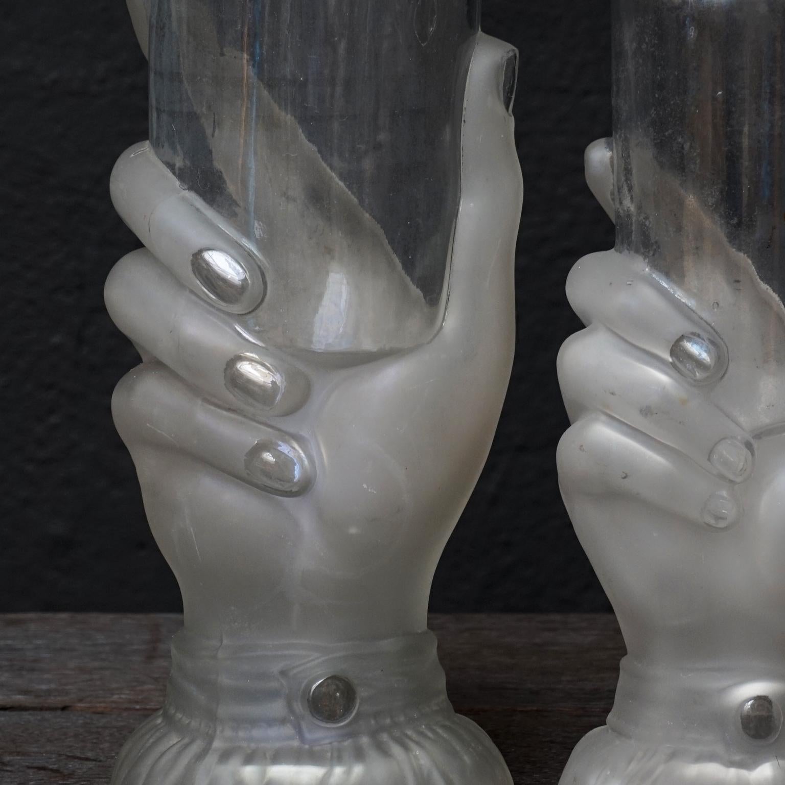 Set of Six 19th Century French Legras & Cie, Victorian Glass Bath Soap Bottles 12