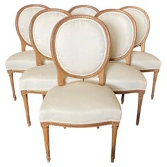 Set of Six 19th Century French Louis XVI Dining Chairs