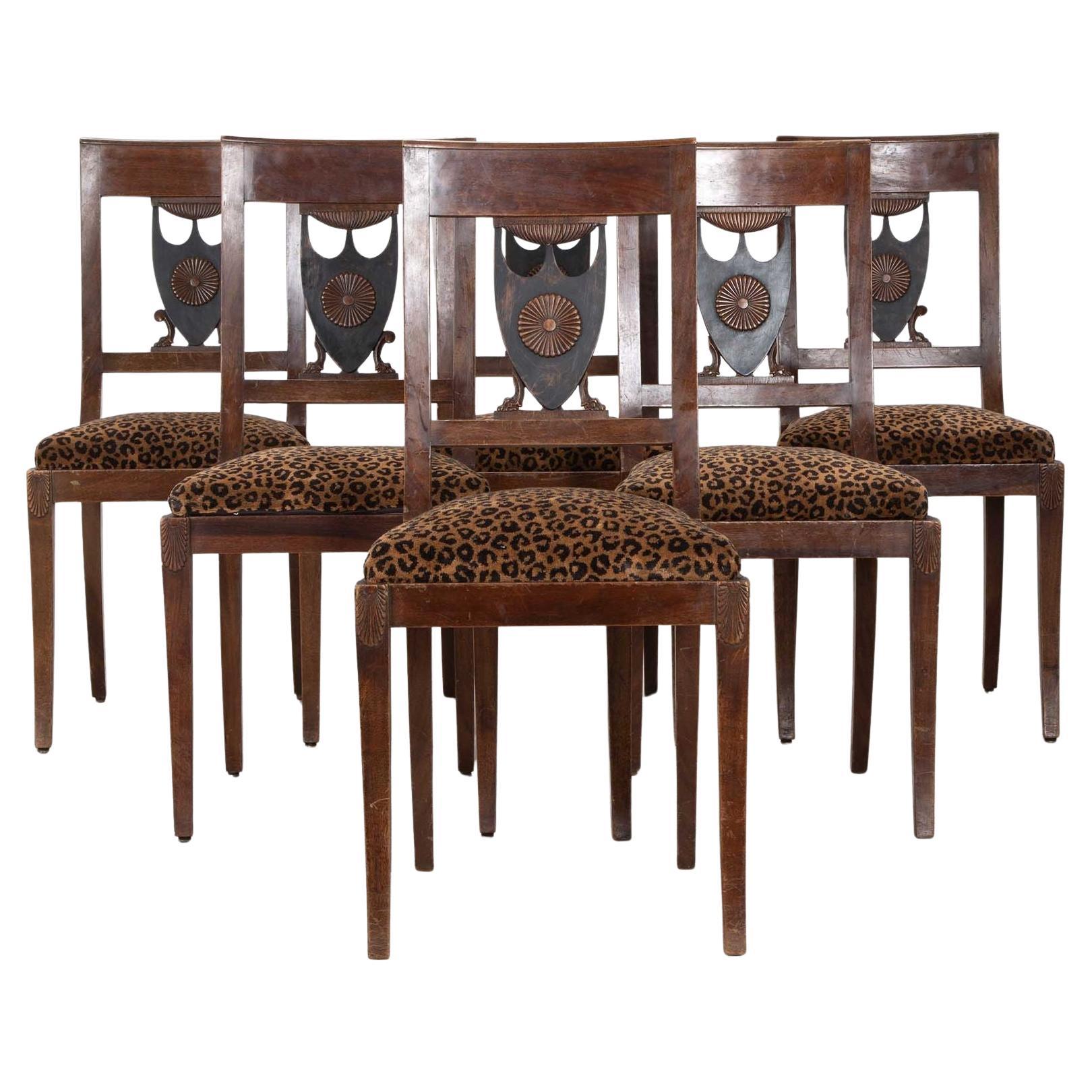 Juego de seis sillas de comedor Napoleón III francesas del siglo XIX en venta