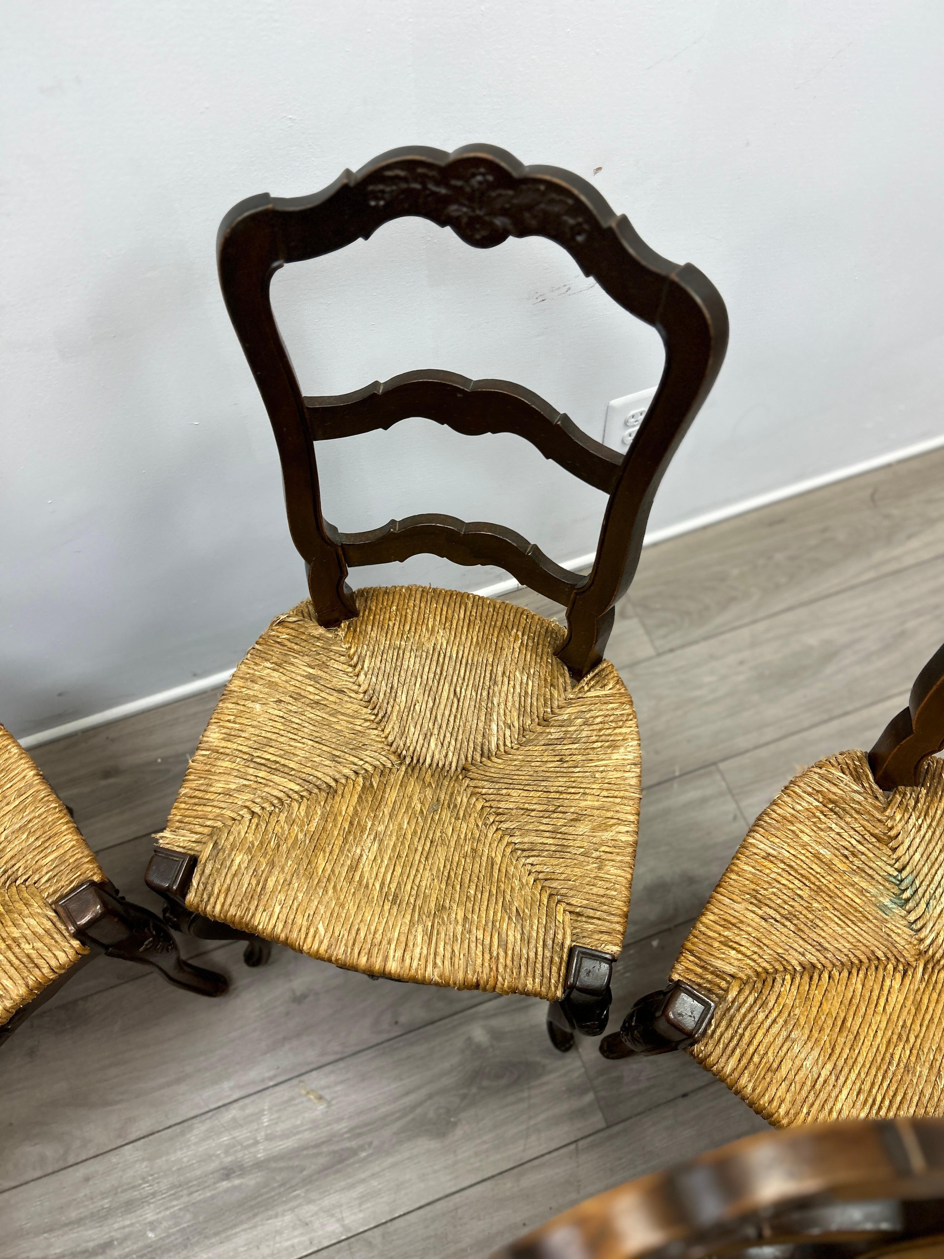Set of Six 19th Century French Provincial Dining Chairs For Sale 3