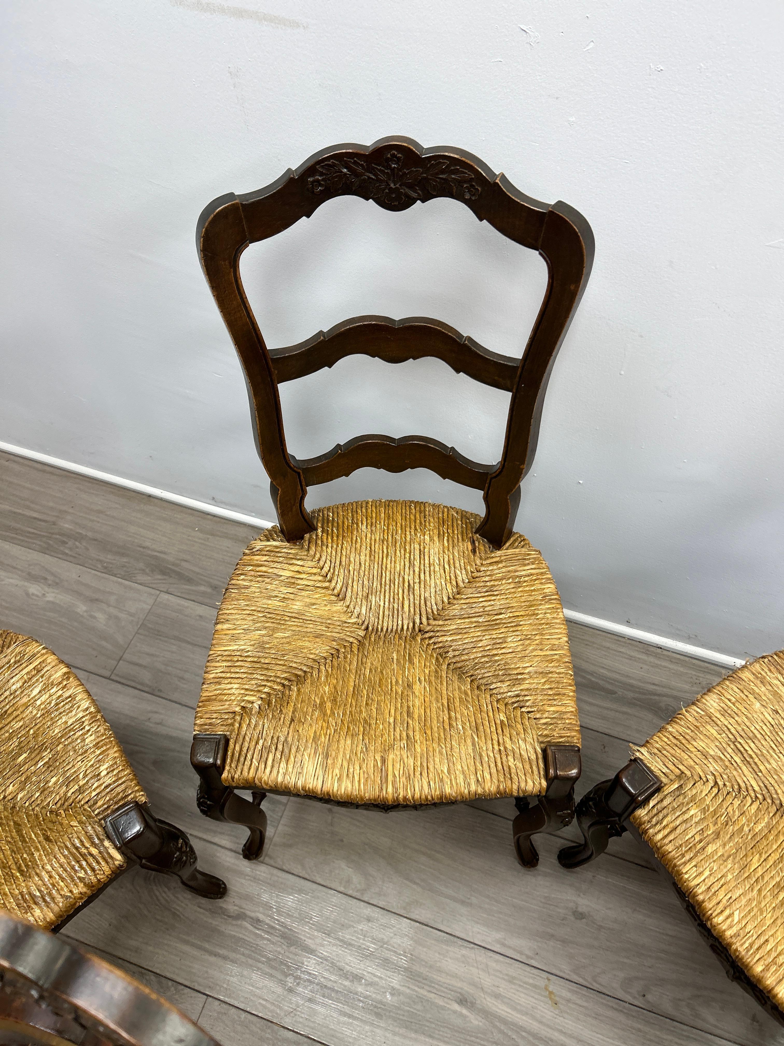 Set of Six 19th Century French Provincial Dining Chairs For Sale 4