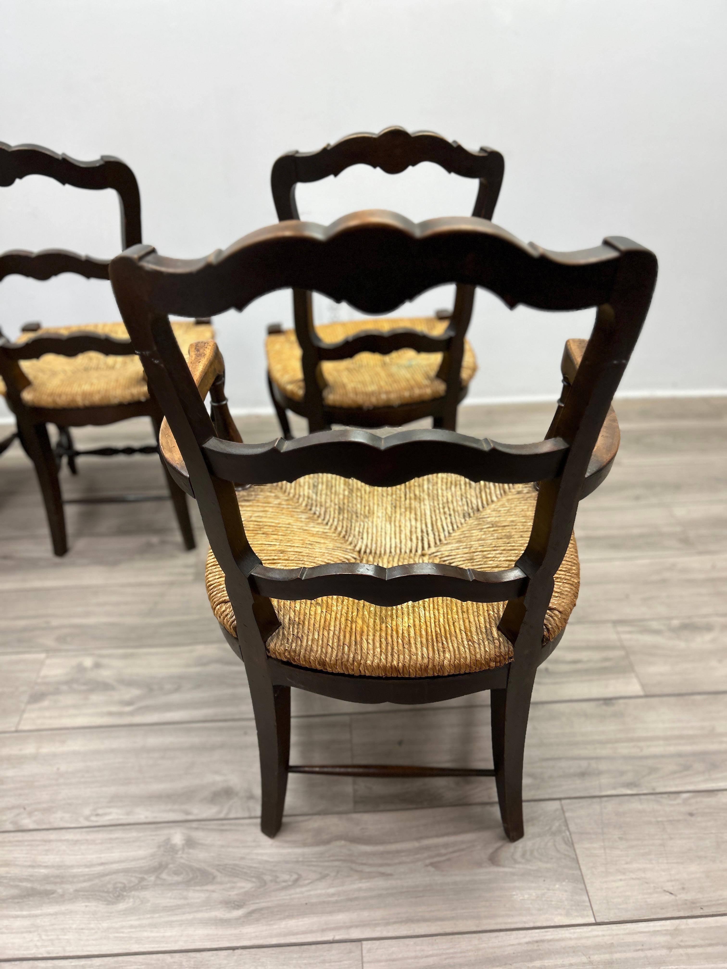 Set of Six 19th Century French Provincial Dining Chairs 6
