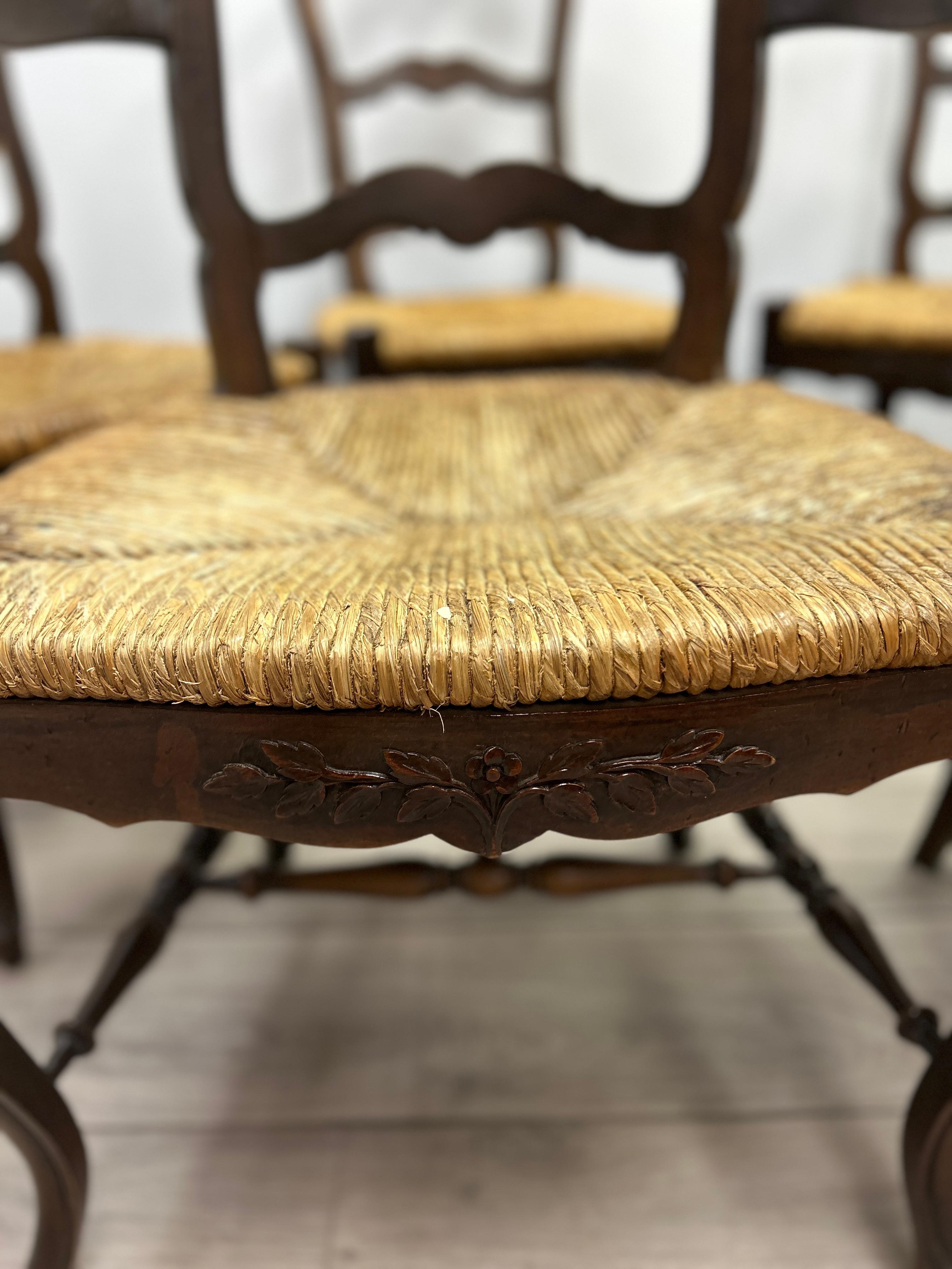 Set of Six 19th Century French Provincial Dining Chairs For Sale 1