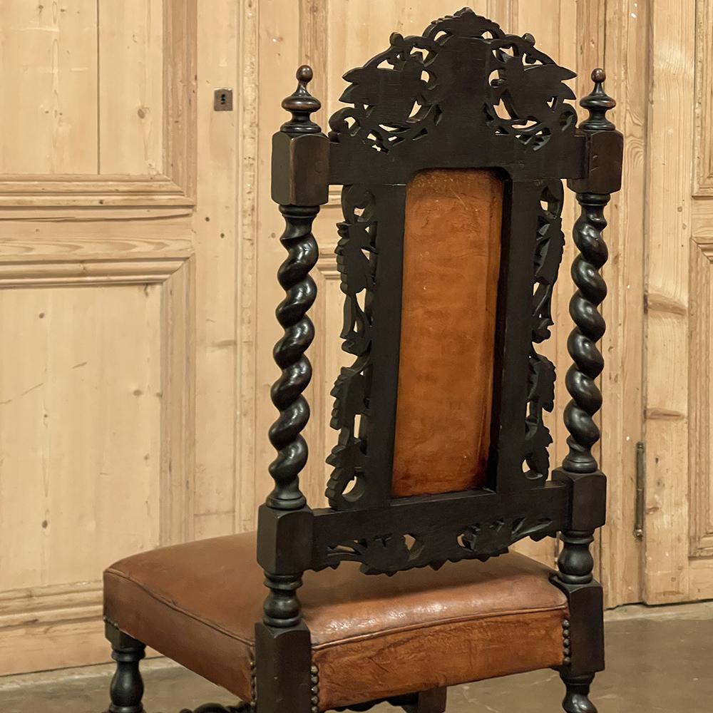 Satz von sechs French Renaissance-Esszimmerstühlen mit Lederbezug aus dem 19. im Angebot 10