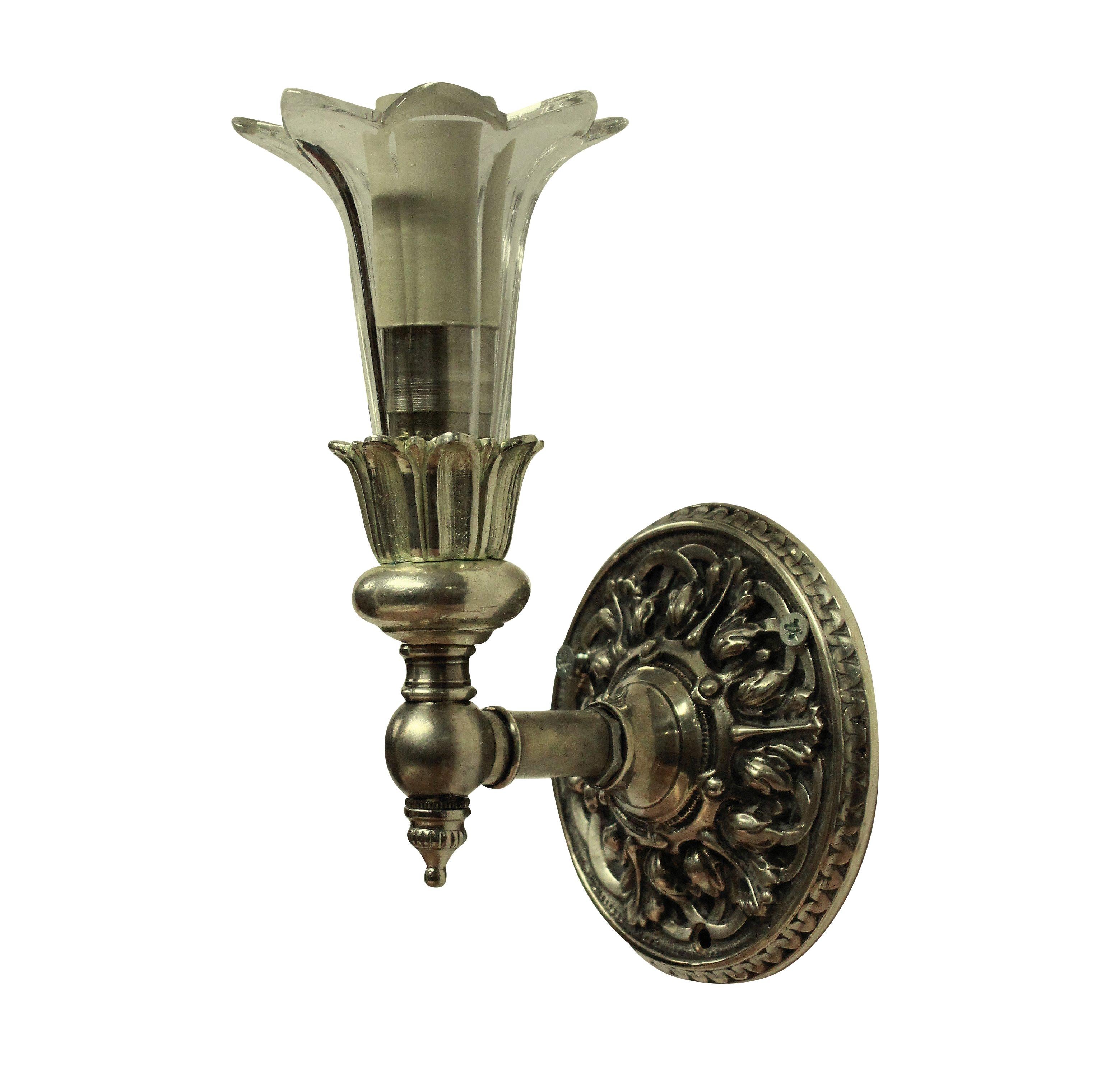 Silvered Set of Six 19th Century French Single Arm Sconces