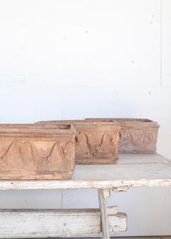 Set of Six 19th Century French Terracotta Planters