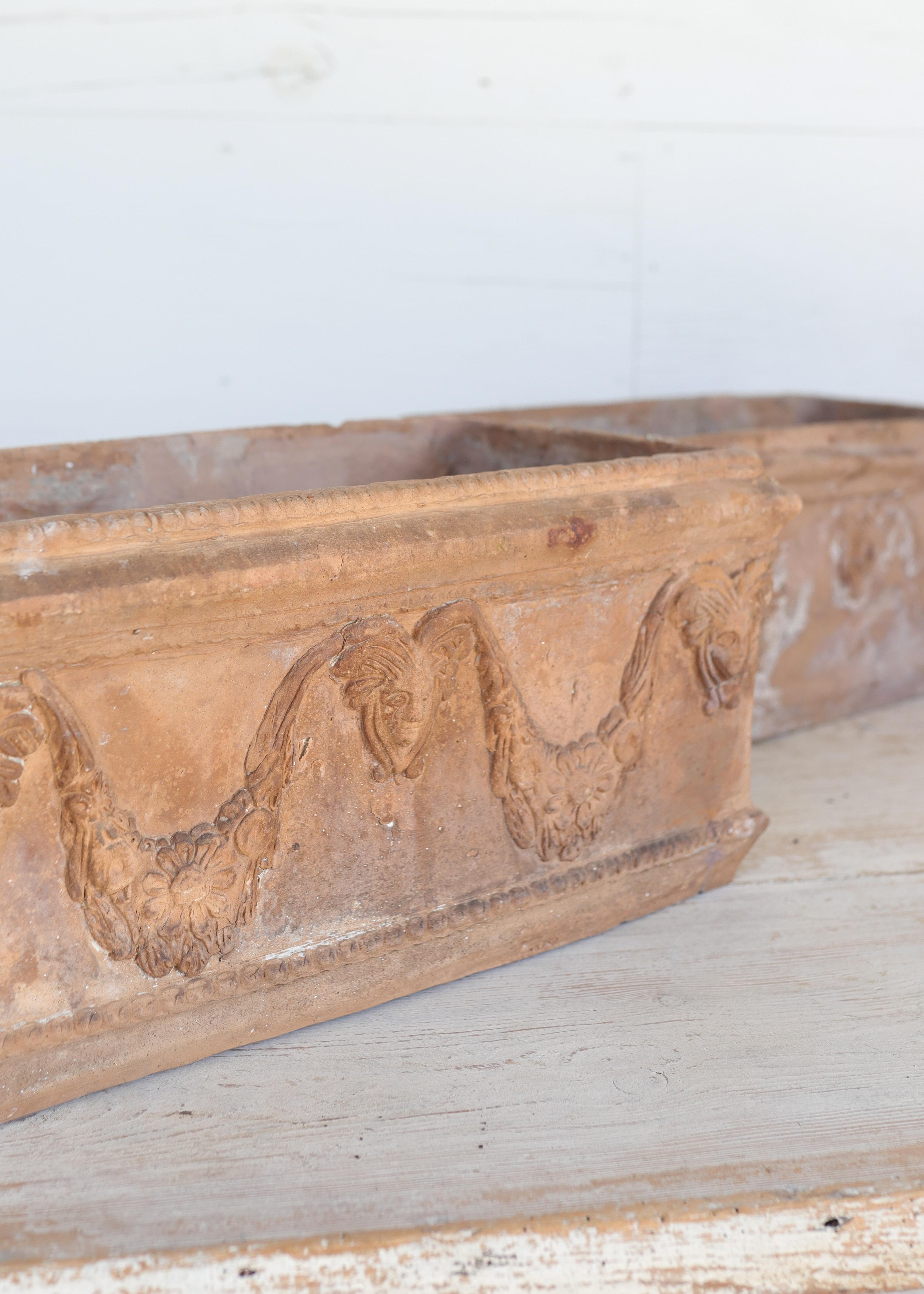 Set of Six 19th Century French Terracotta Planters For Sale 3