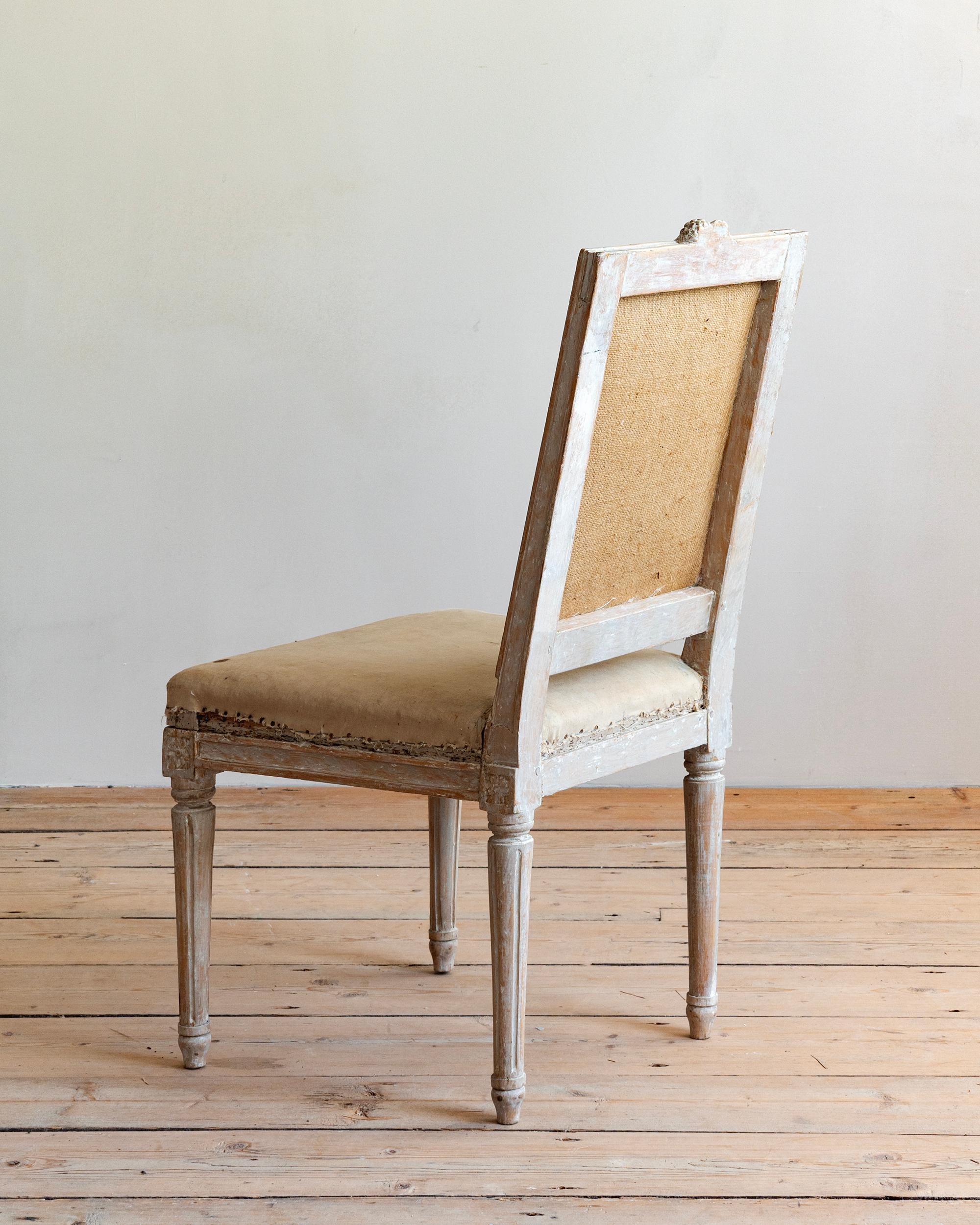 Gustavien Ensemble de six chaises gustaviennes du 19e siècle en vente
