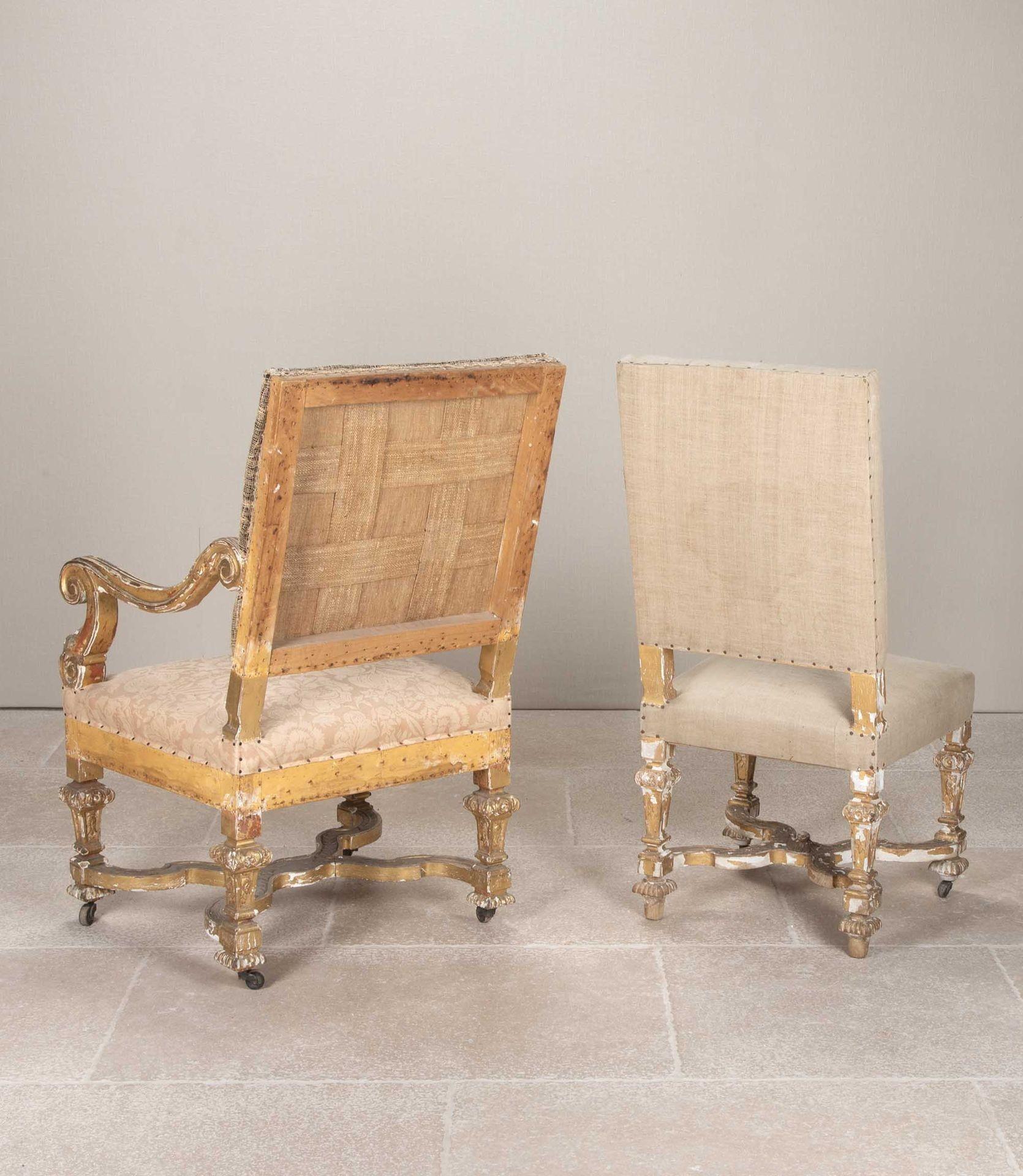Set of Six 19th Century Louis XIV Style Giltwood Dining Chairs and Two Armchairs In Good Condition For Sale In Gloucestershire, GB