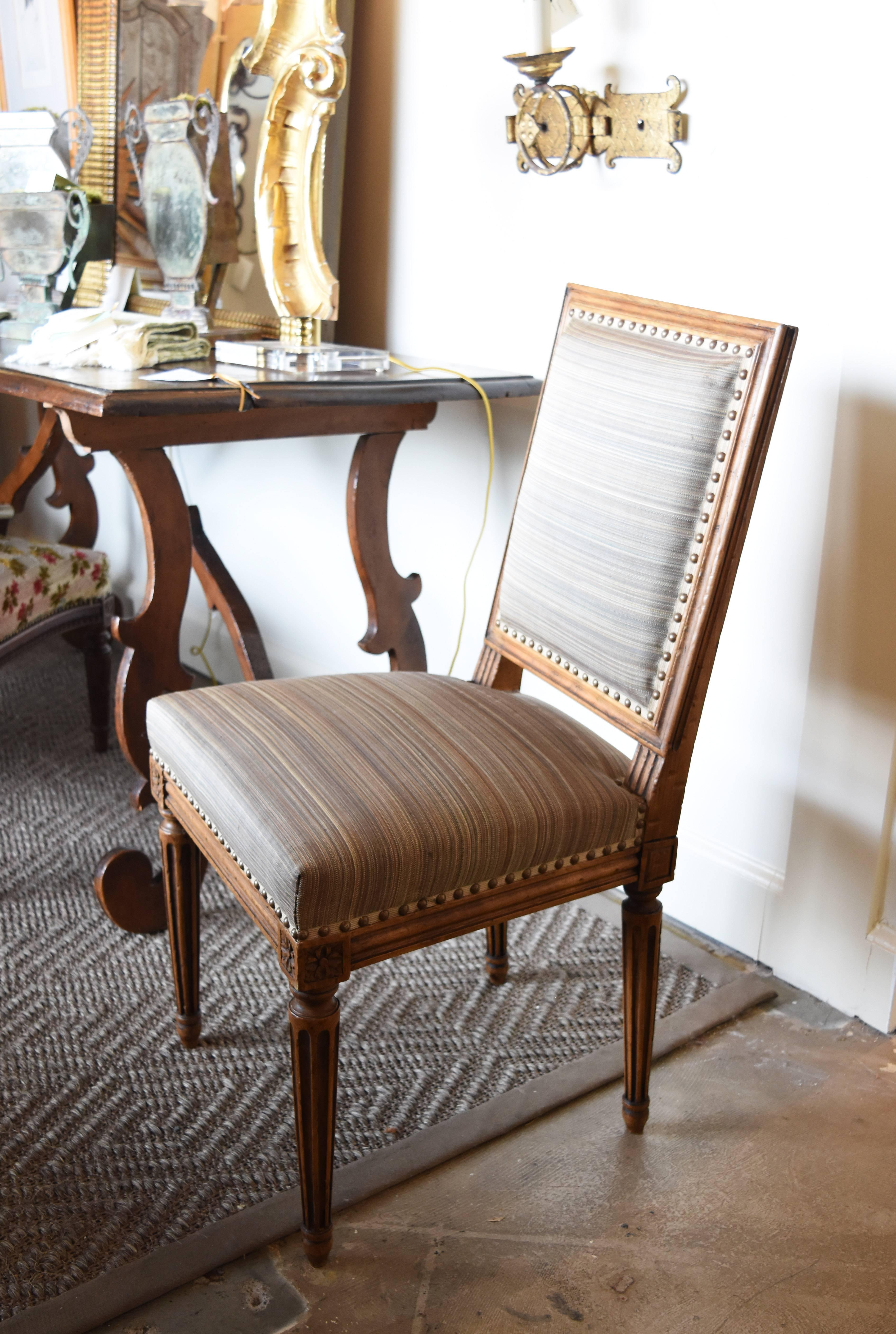 Set of Six 19th Century Louis XVI Style Walnut Chairs In Good Condition In Nashville, TN
