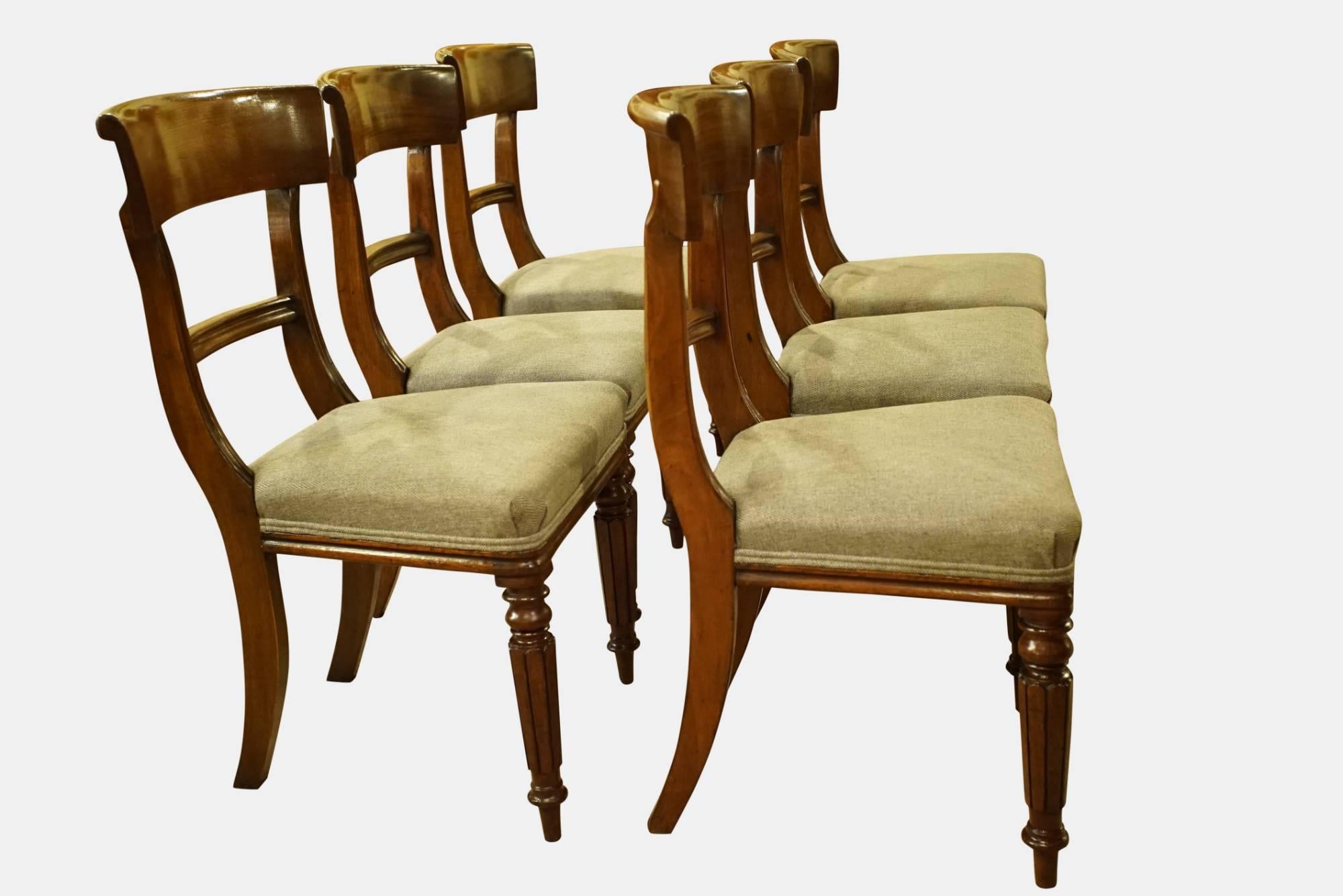 A set of six 19th century Mahogany chairs in original condition with no breaks or brackets,


circa 1830.