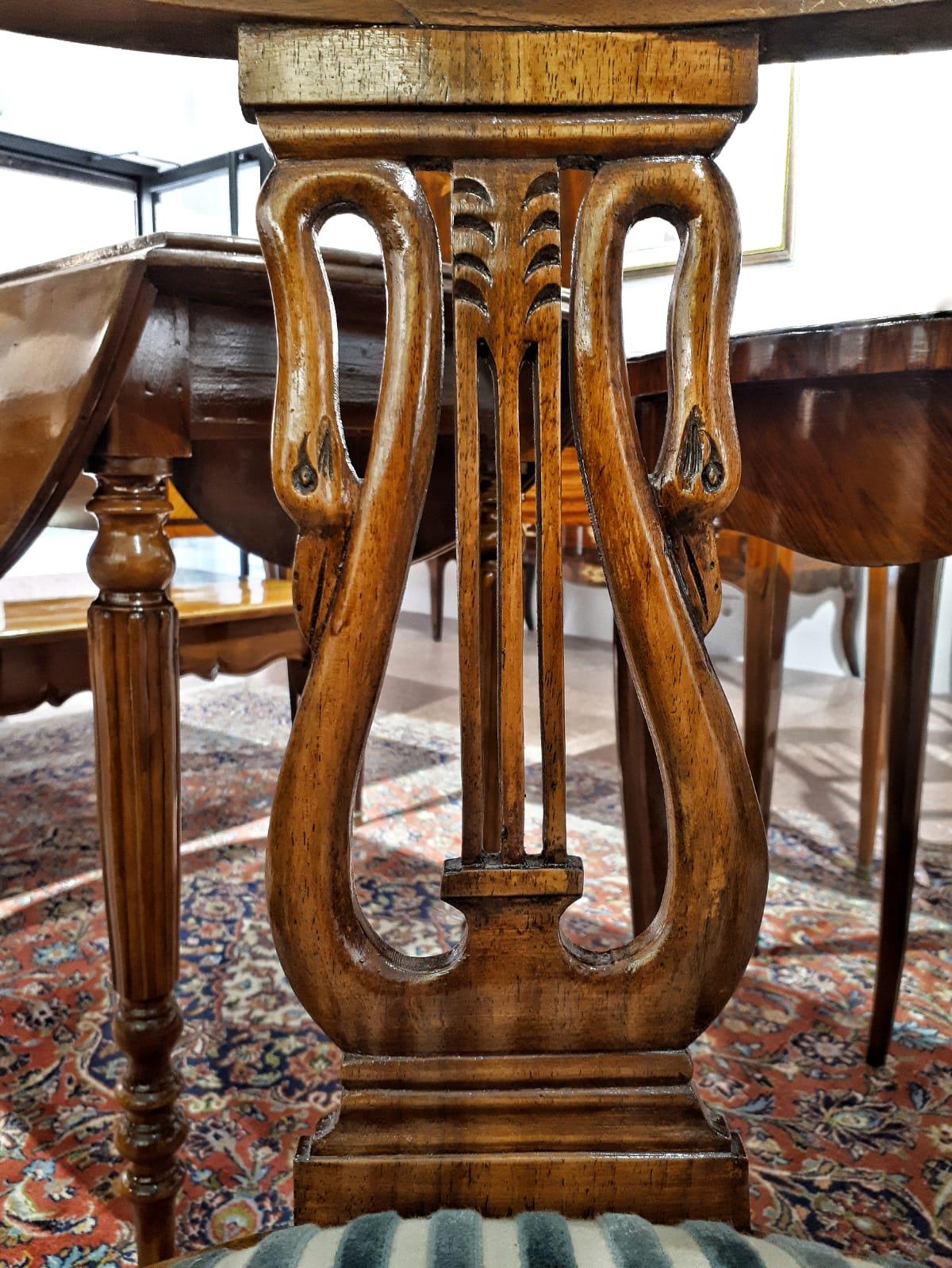 Set of six 19th Century Napoleon III Walnut Gondola Chairs Restored  For Sale 1