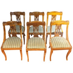 Antique Set of six 19th Century Napoleon III Walnut Gondola Chairs Restored