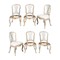 Set of Six 19th Century Painted Dining Chairs