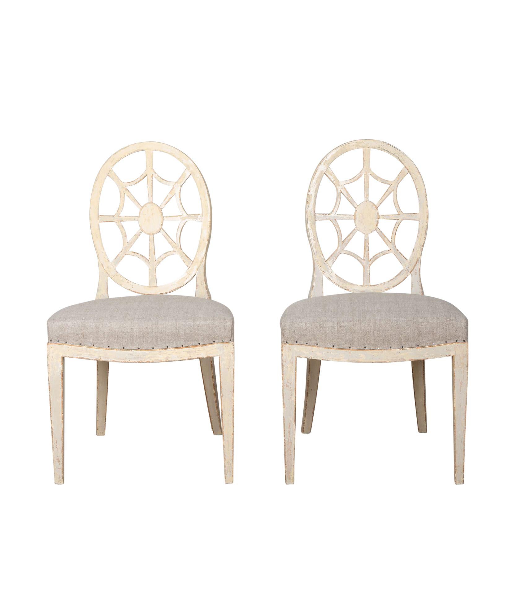 Ensemble de six chaises suédoises à dossier en forme d'araignée du 19e siècle en vente 5