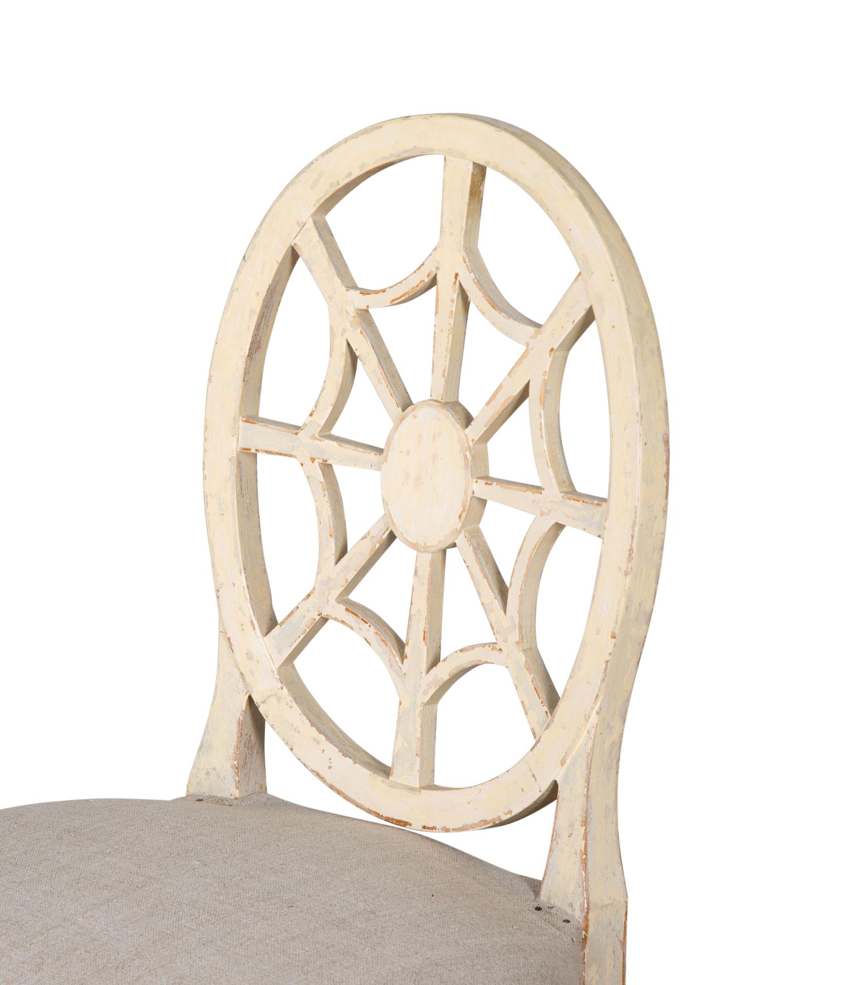 Ensemble de six chaises suédoises à dossier en forme d'araignée du 19e siècle en vente 7