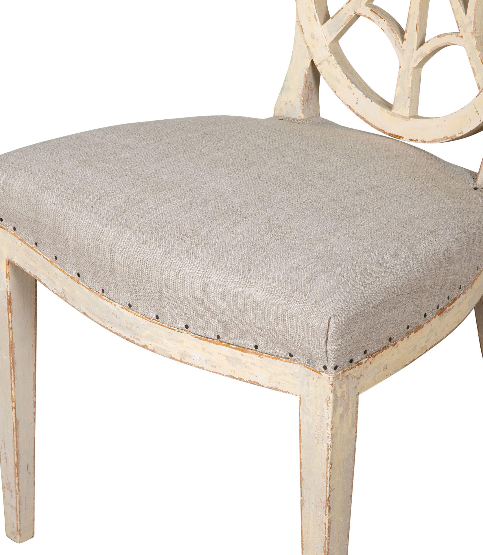 Ensemble de six chaises suédoises à dossier en forme d'araignée du 19e siècle en vente 8