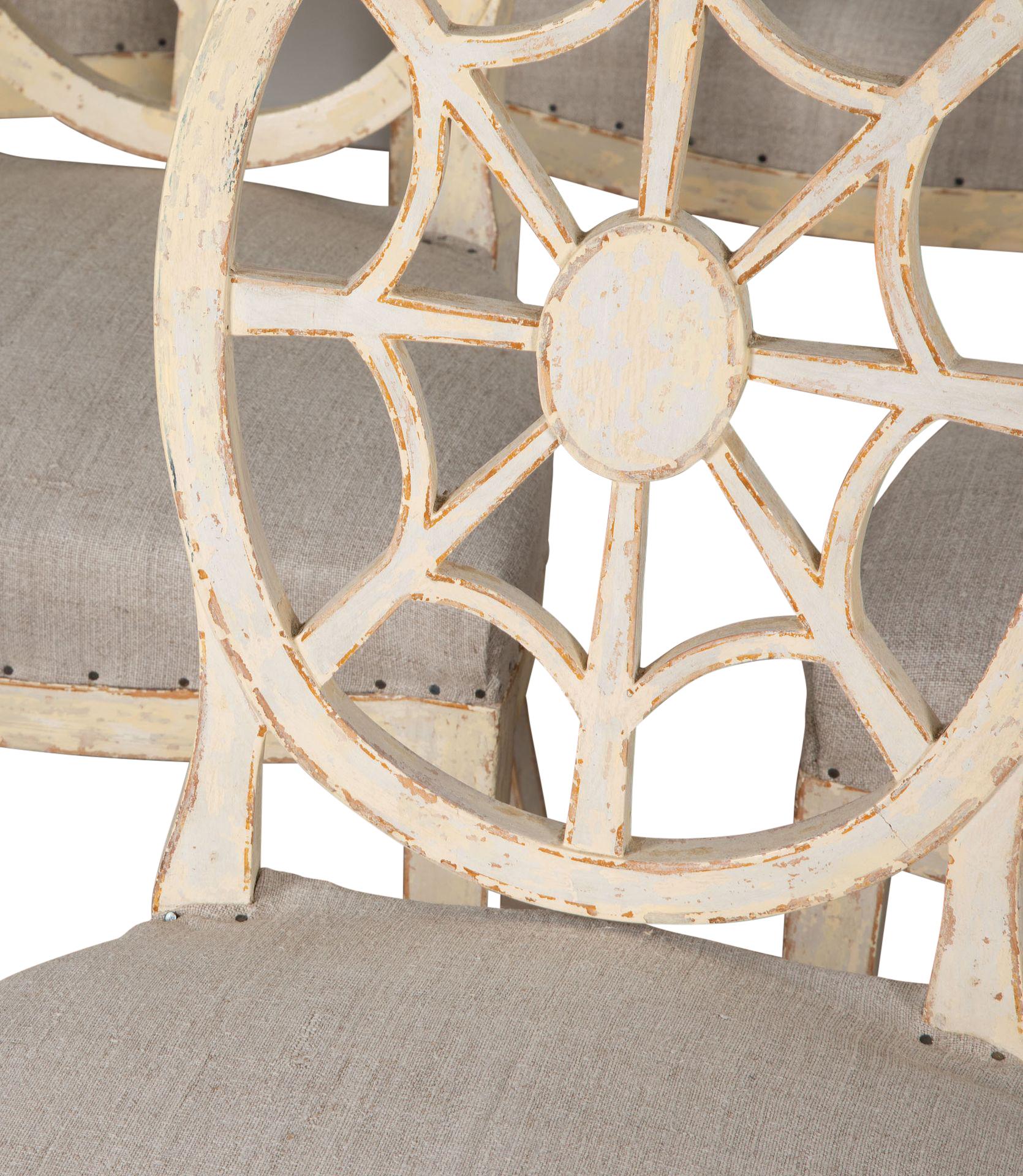 Ensemble de six chaises suédoises à dossier en forme d'araignée du 19e siècle en vente 1