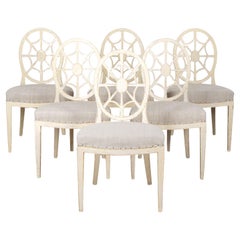 Set of Six 19th Century Spider Back Swedish Chairs