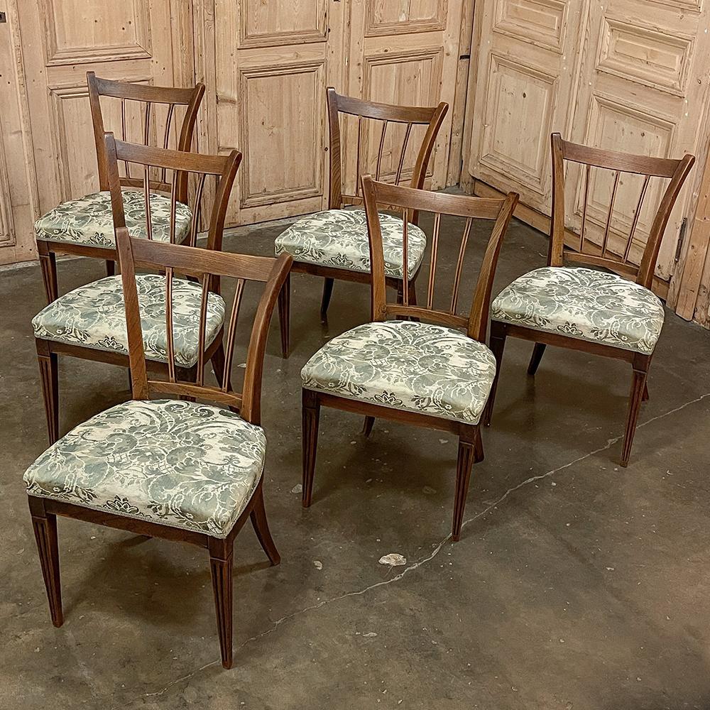 Gustavian Set of Six 19th Century Swedish Dining Chairs For Sale