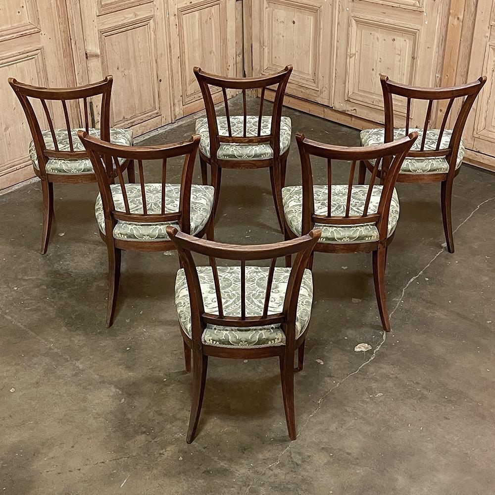 Hand-Crafted Set of Six 19th Century Swedish Dining Chairs For Sale