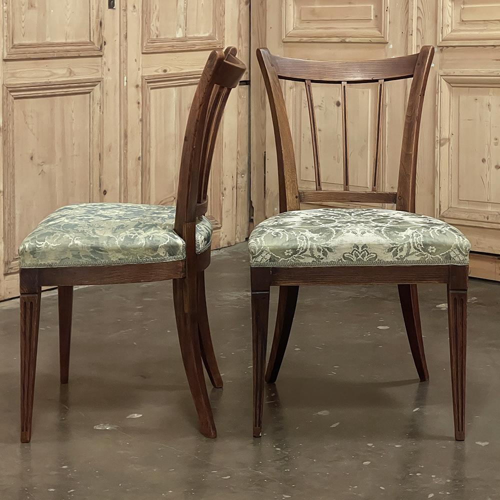 Oak Set of Six 19th Century Swedish Dining Chairs For Sale