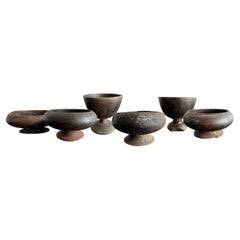 Antique Set of Six 19th Century Tibetan Buddhist Alms Bowls