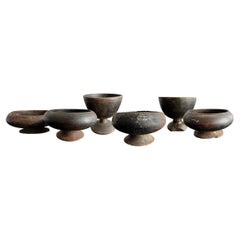 Set of Six 19th Century Tibetan Buddhist Alms Bowls