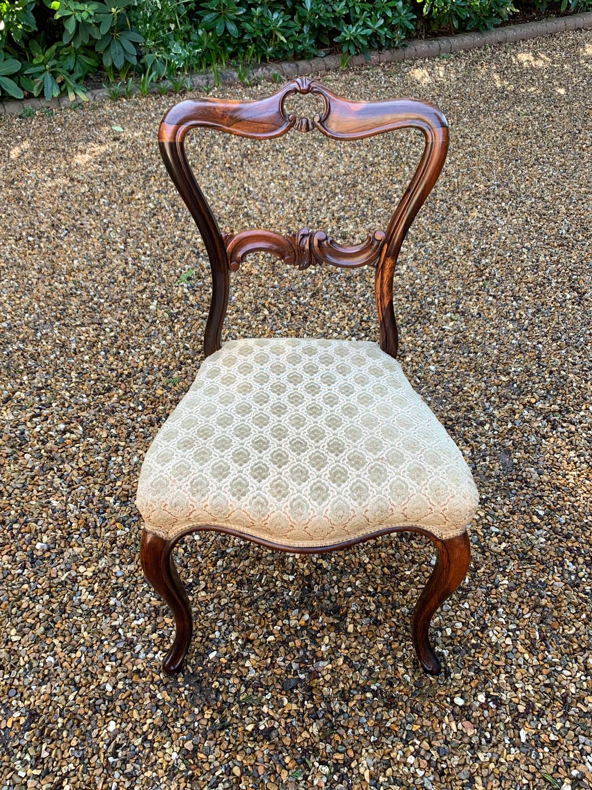 Set of Six 19th Century Victorian Rosewood Dining Chairs 2
