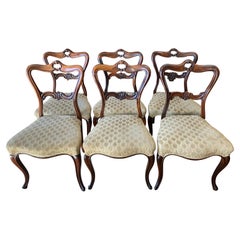 Set of Six 19th Century Victorian Rosewood Dining Chairs