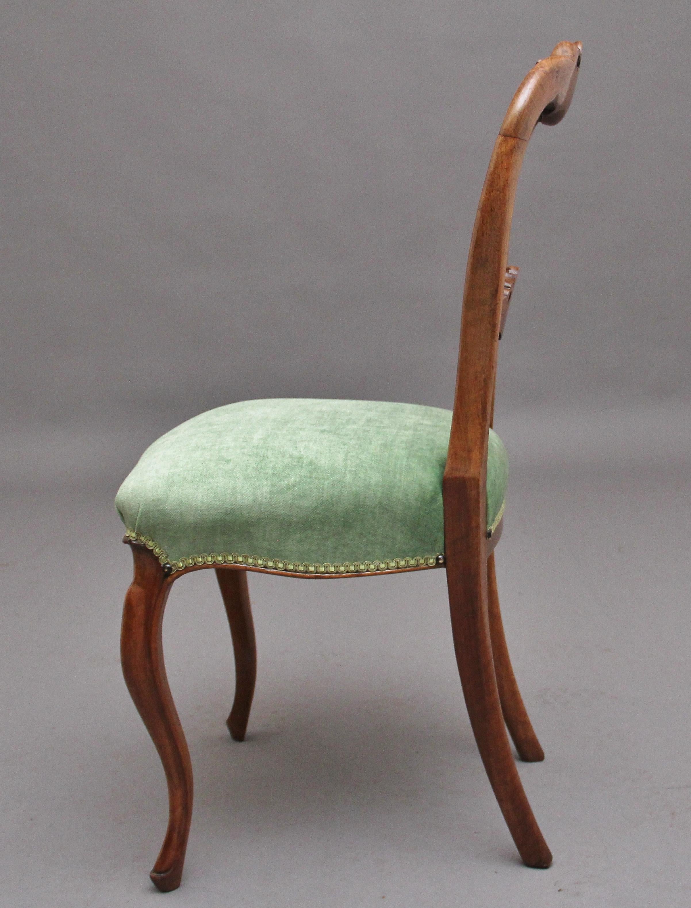 Mid-19th Century Set of Six 19th Century Walnut Dining Chairs