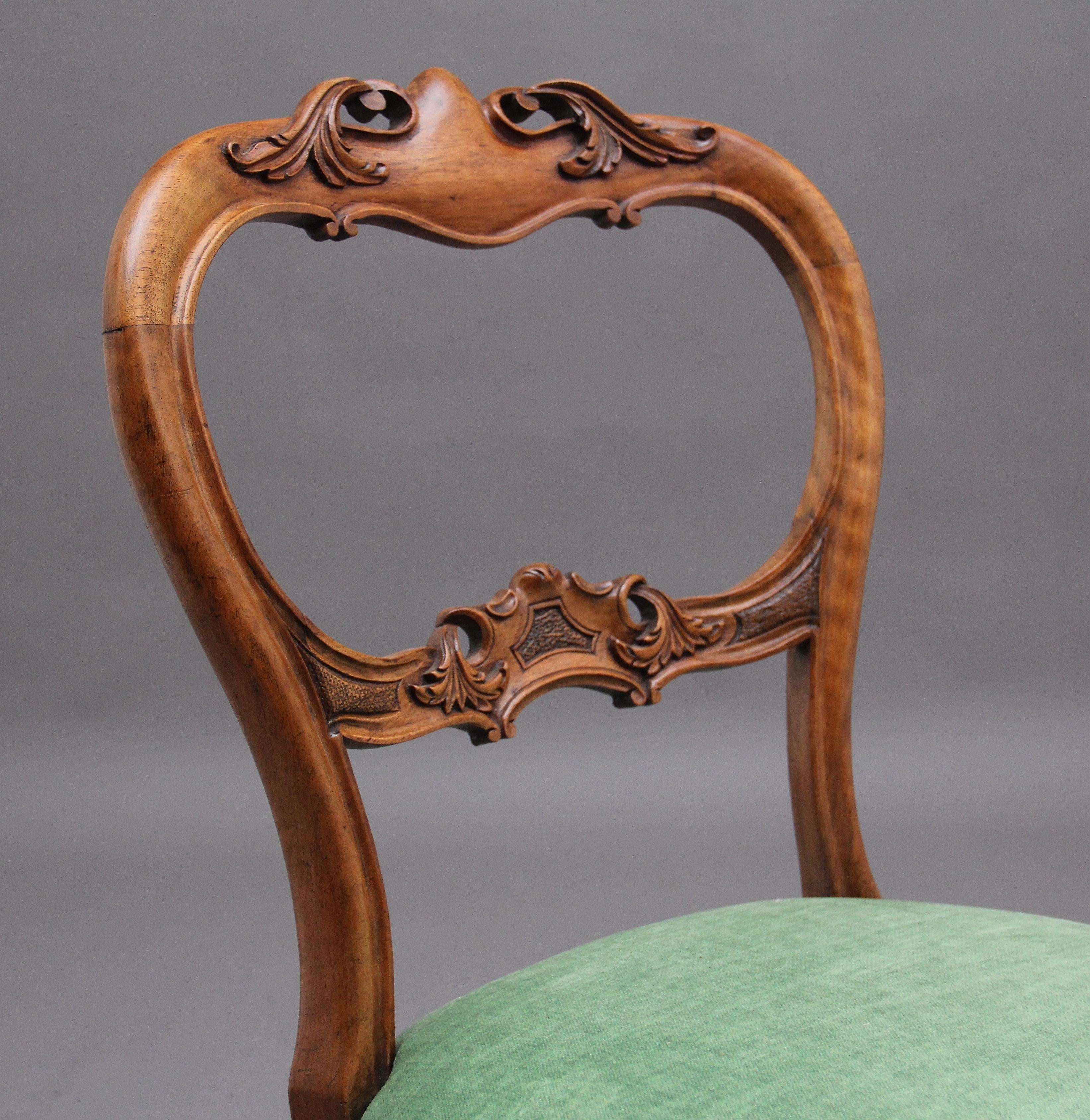 Set of Six 19th Century Walnut Dining Chairs 2