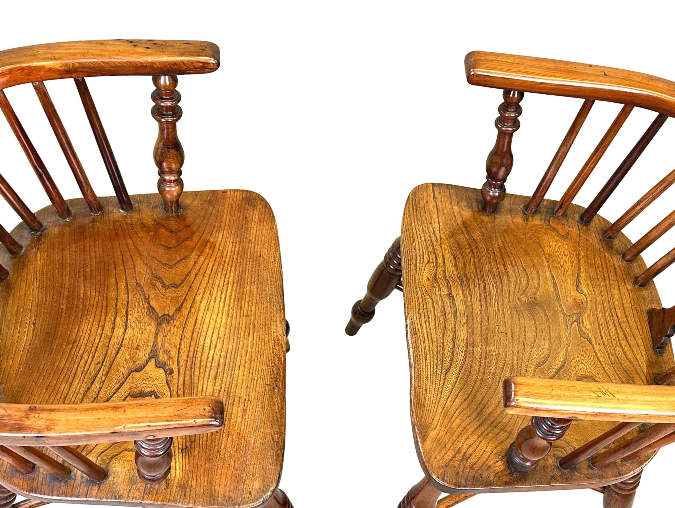 Set Of Six 19th Century Yew Windsor Chairs For Sale 5