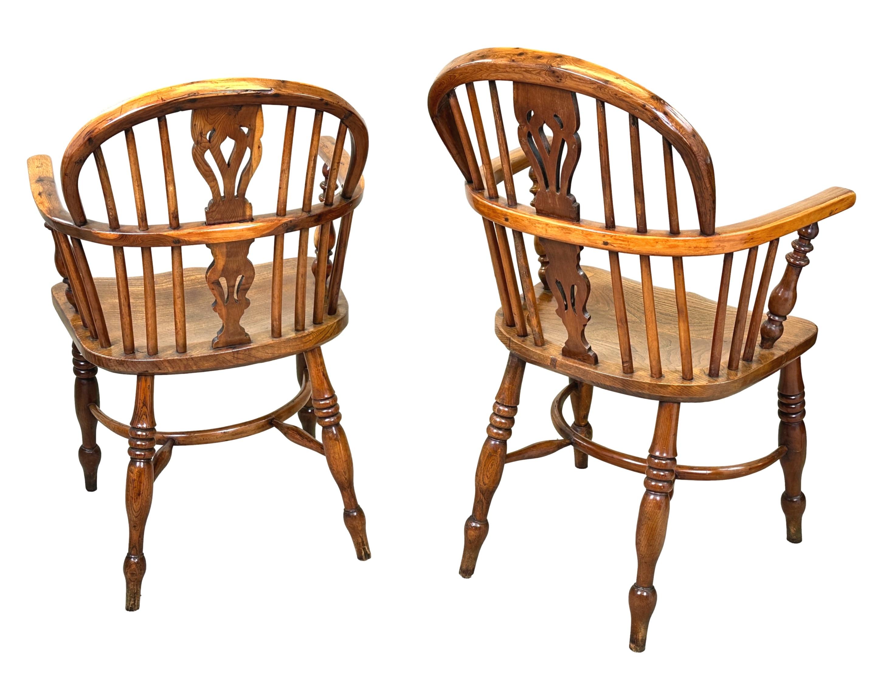 Inglese Set di sei sedie Windsor in legno di tasso del XIX secolo in vendita