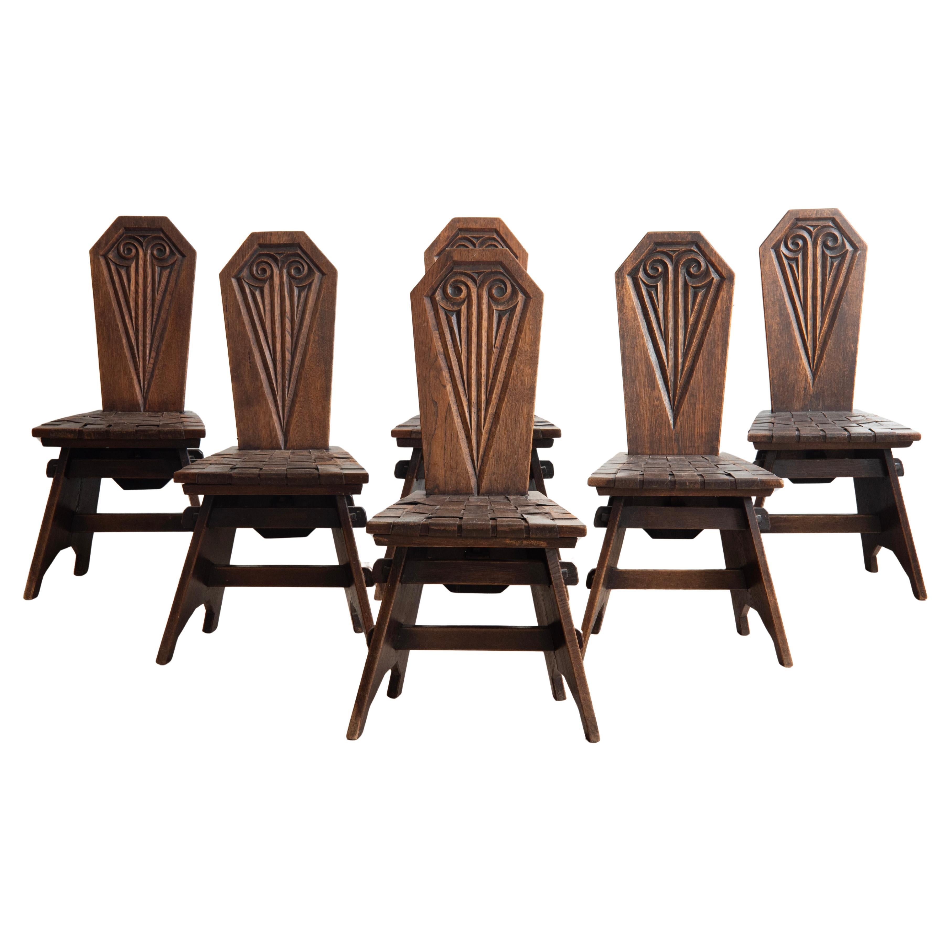 Set of Six 20th Century Chairs by Joseph Savina