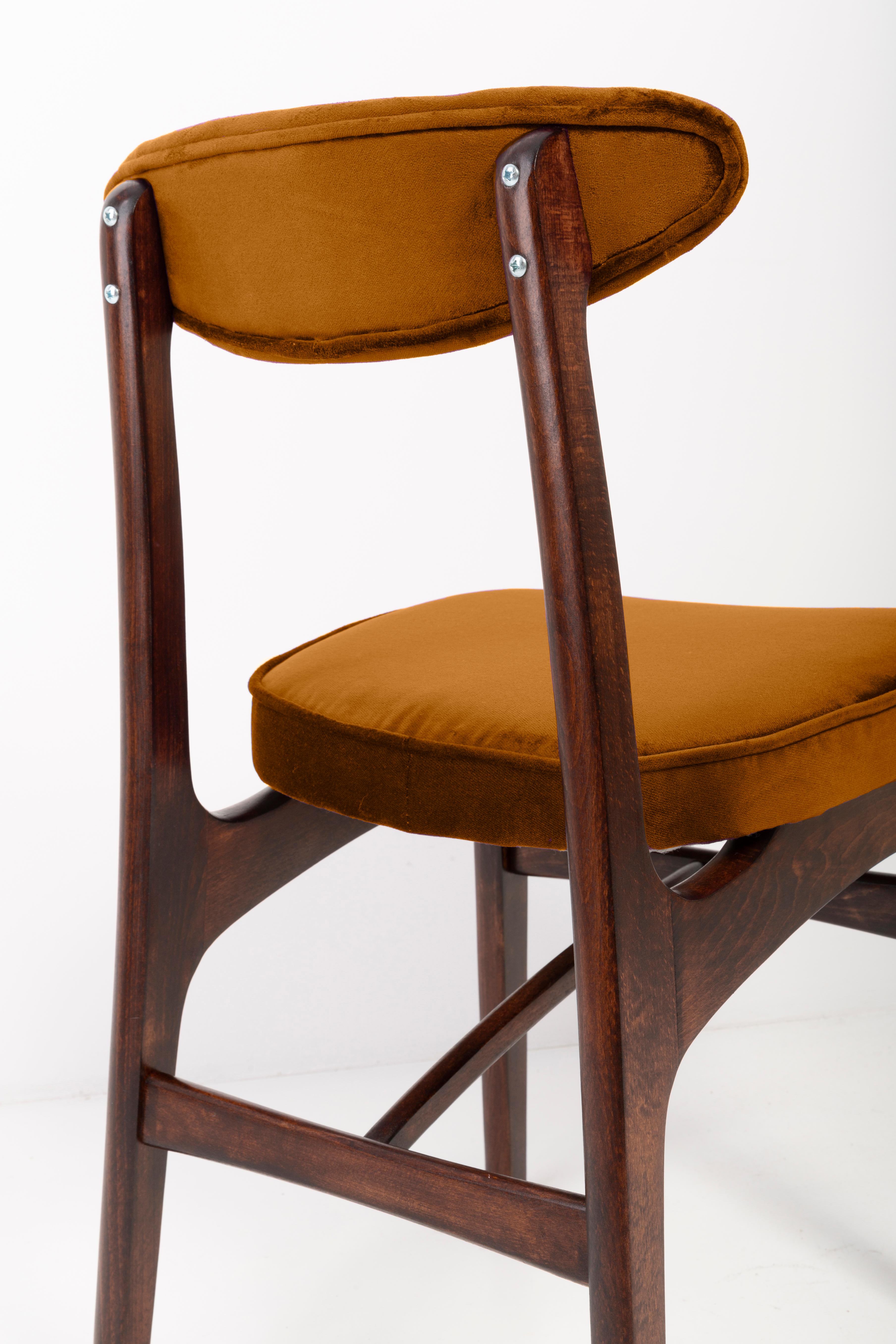 Set of Six 20th Century Copper Velvet Rajmund Halas Chairs, Europe, 1960s For Sale 2