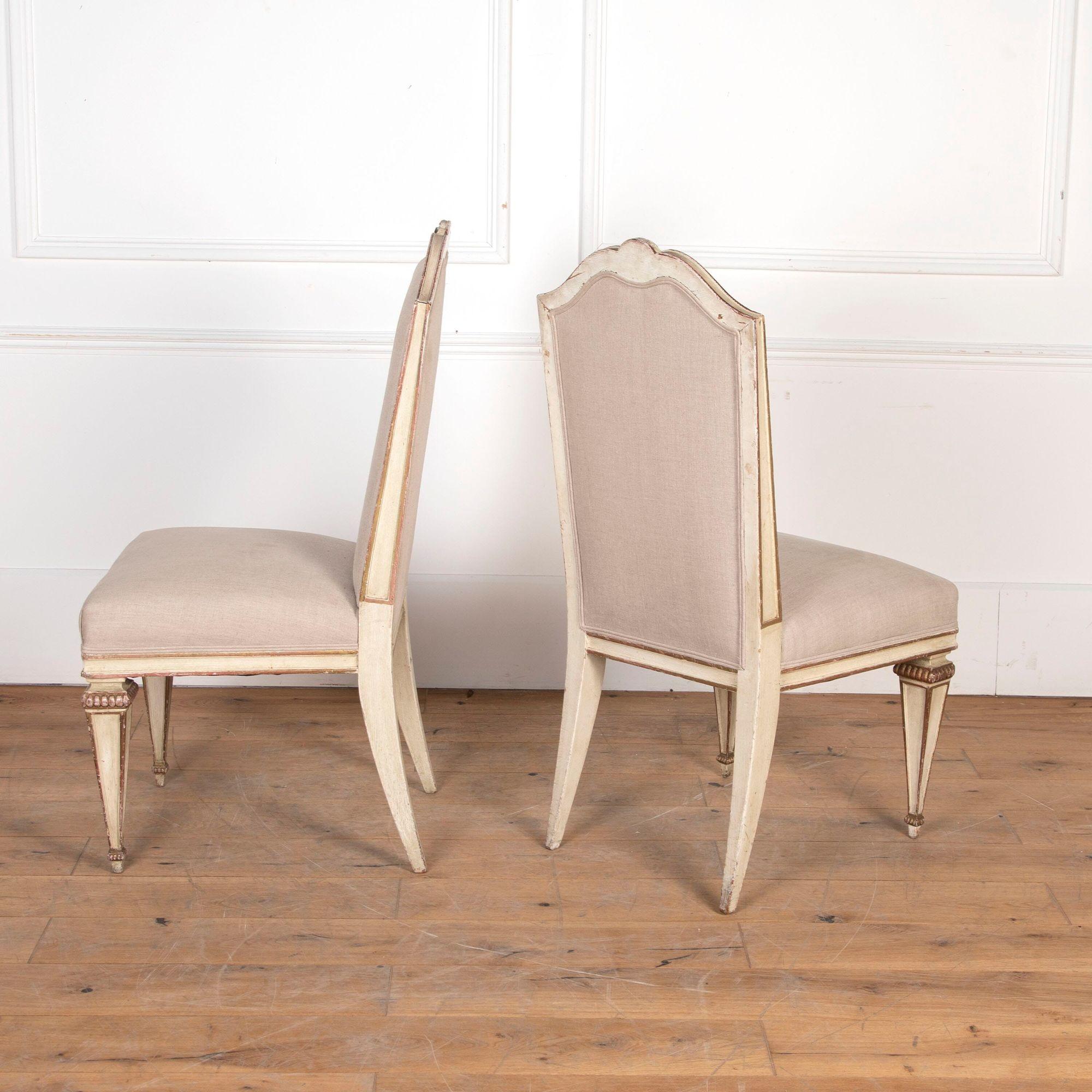 Fabric Set of Six 20th Century French Dining Chairs For Sale