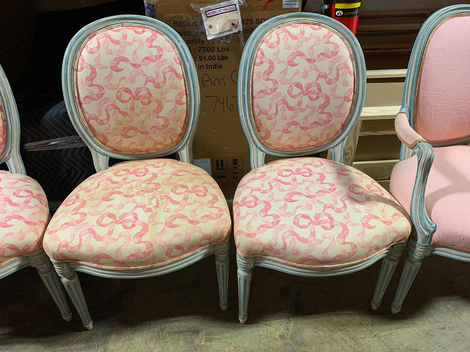 Set of Six 20th Century French Louis XVI Style Painted Chairs In Good Condition In Atlanta, GA