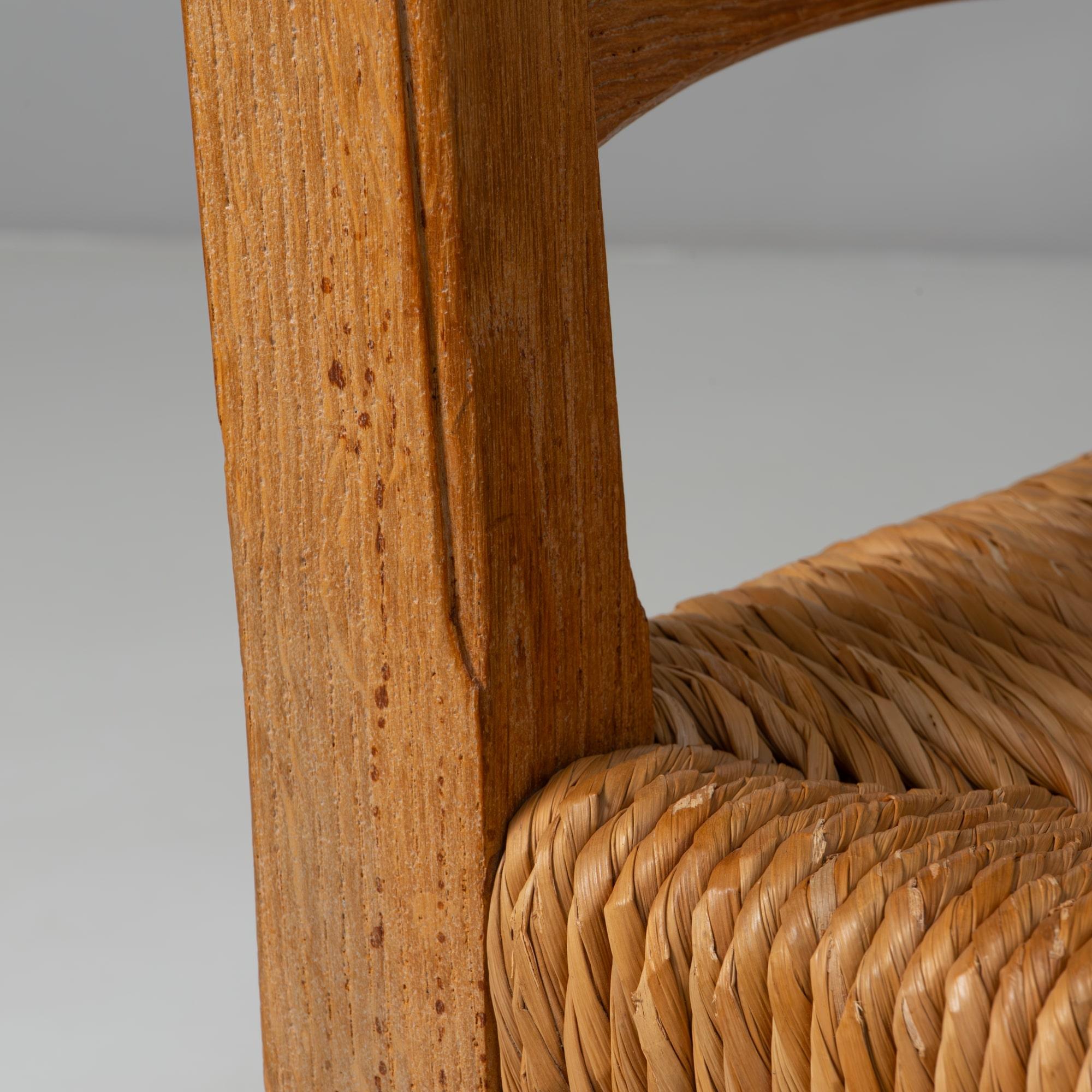 Set di sei sedie da pranzo con schienale a scaletta in Oak del XX secolo. in vendita 4