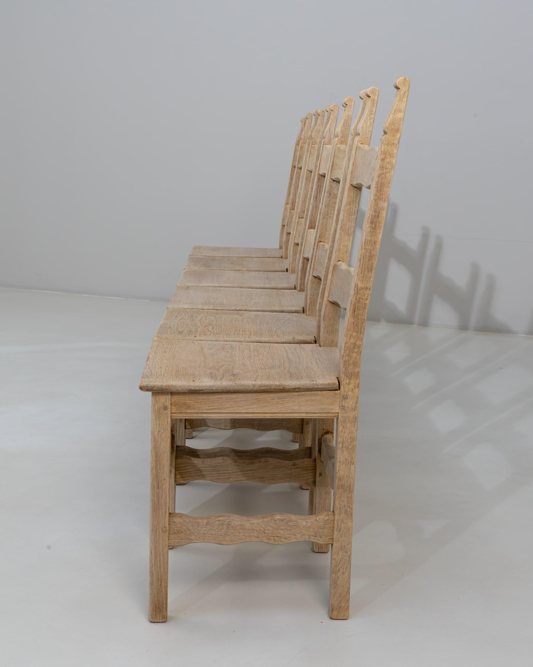 Set di sei sedie da pranzo con schienale a scaletta in Oak del XX secolo. in vendita 9