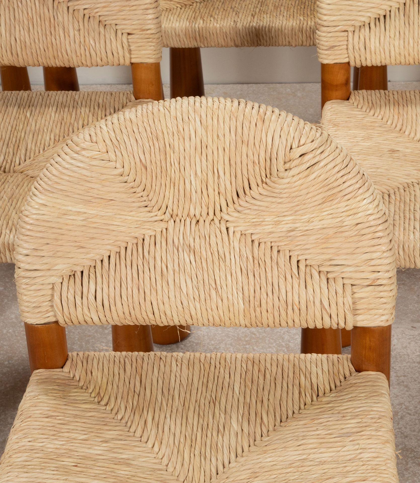 Satz von sechs italienischen Stühlen des 20. Jahrhunderts von Alessandro Becchi (Rattan) im Angebot