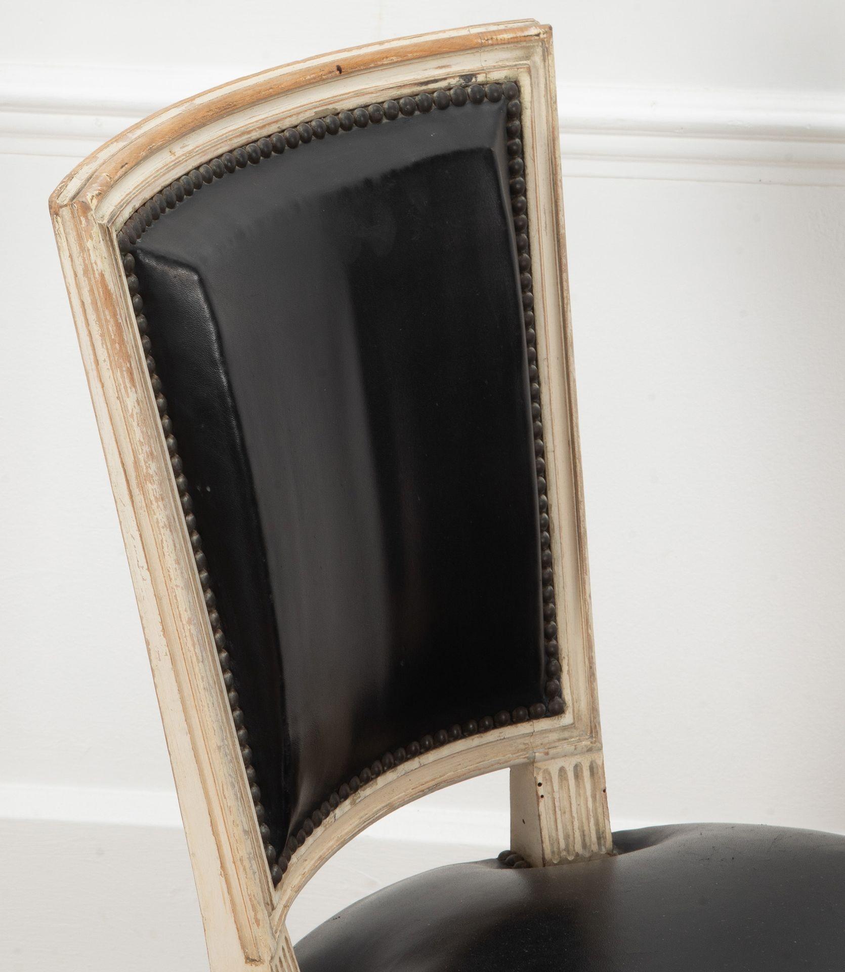 Leather Set of Six 20th Century Maison Jansen Louis XVI Chairs