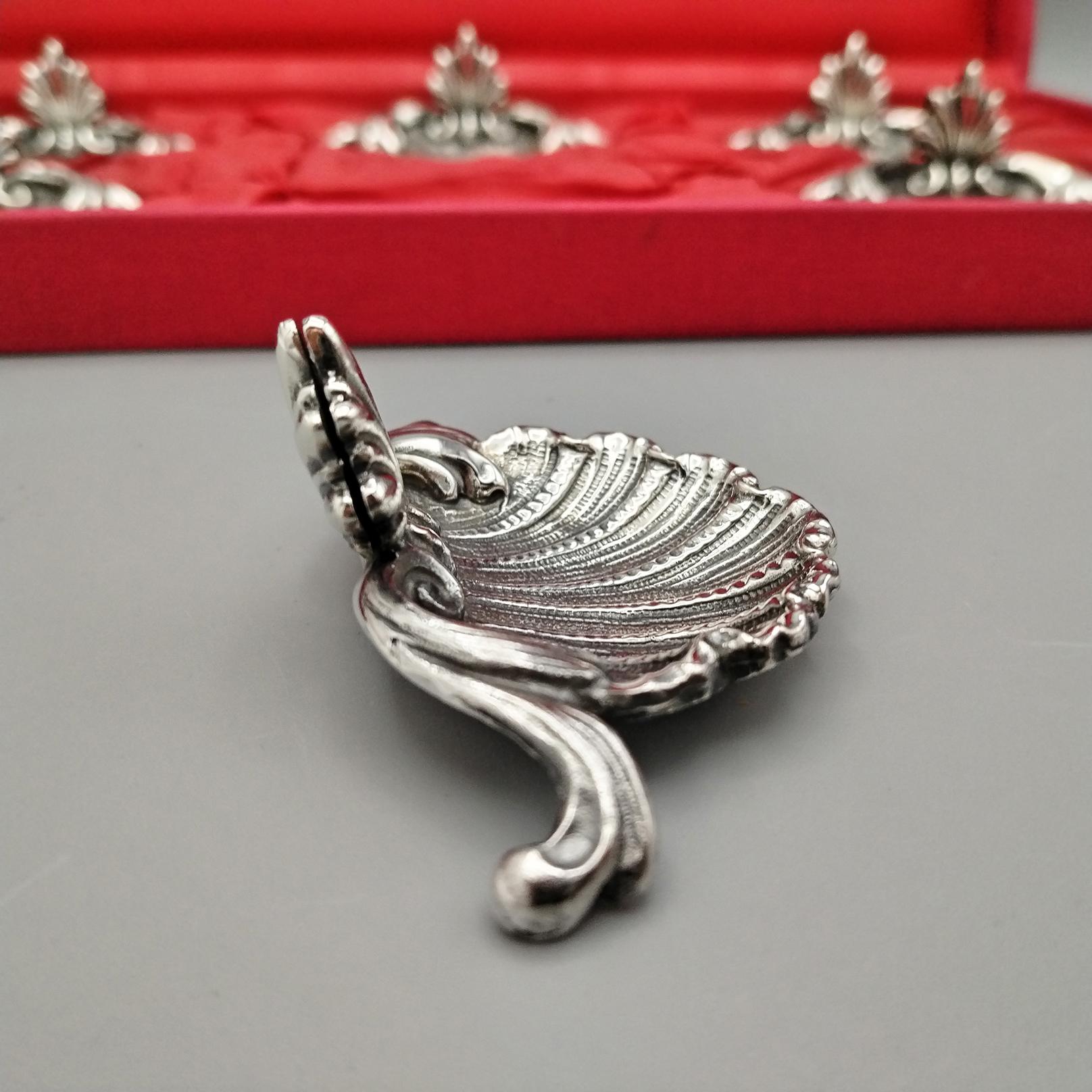 Zwölfergruppe aus massivem Silber in Muschelform des 20. Jahrhunderts Platzhalter (Ende des 20. Jahrhunderts) im Angebot