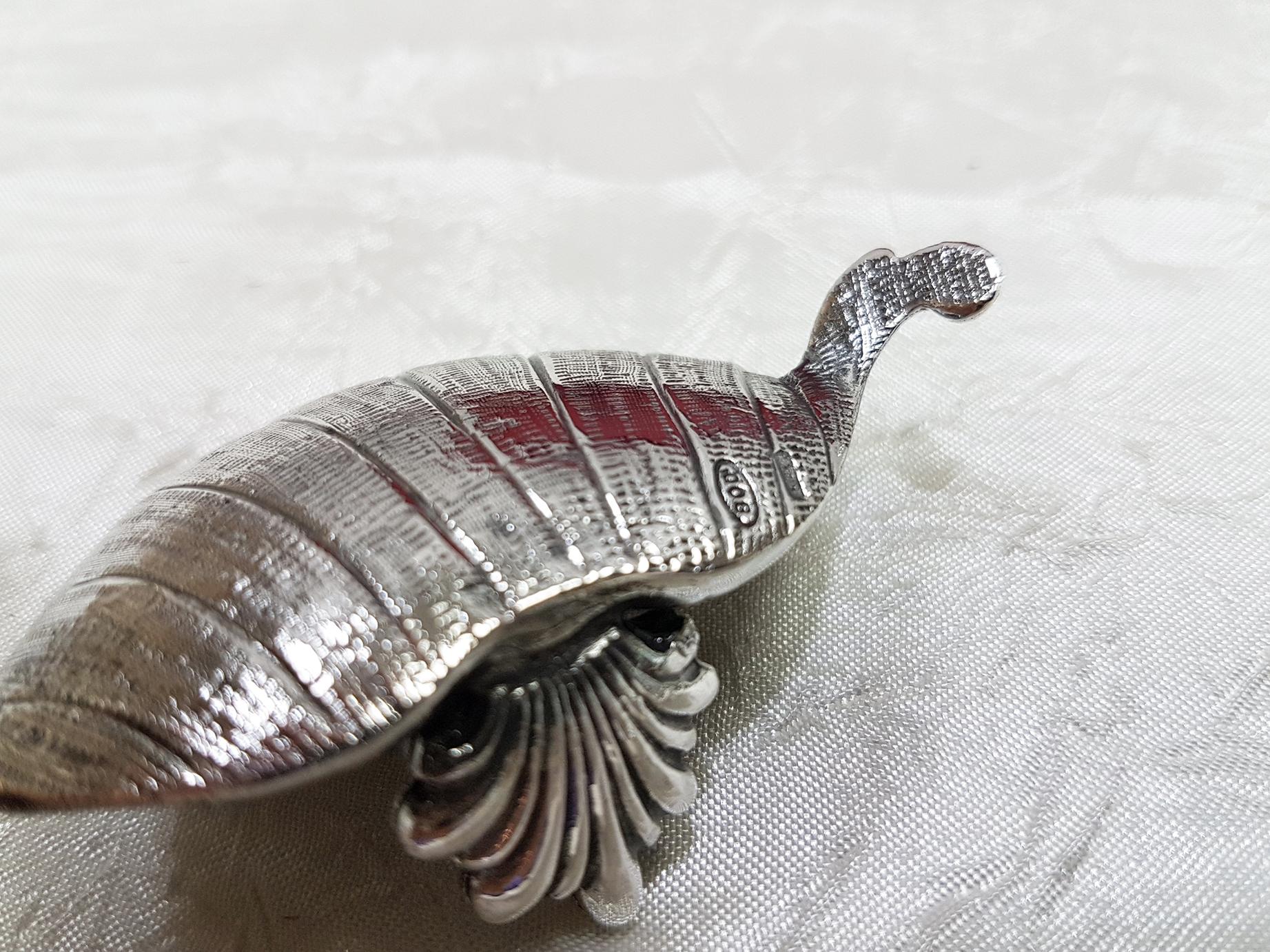 Zwölfergruppe aus massivem Silber in Muschelform des 20. Jahrhunderts Platzhalter im Angebot 11