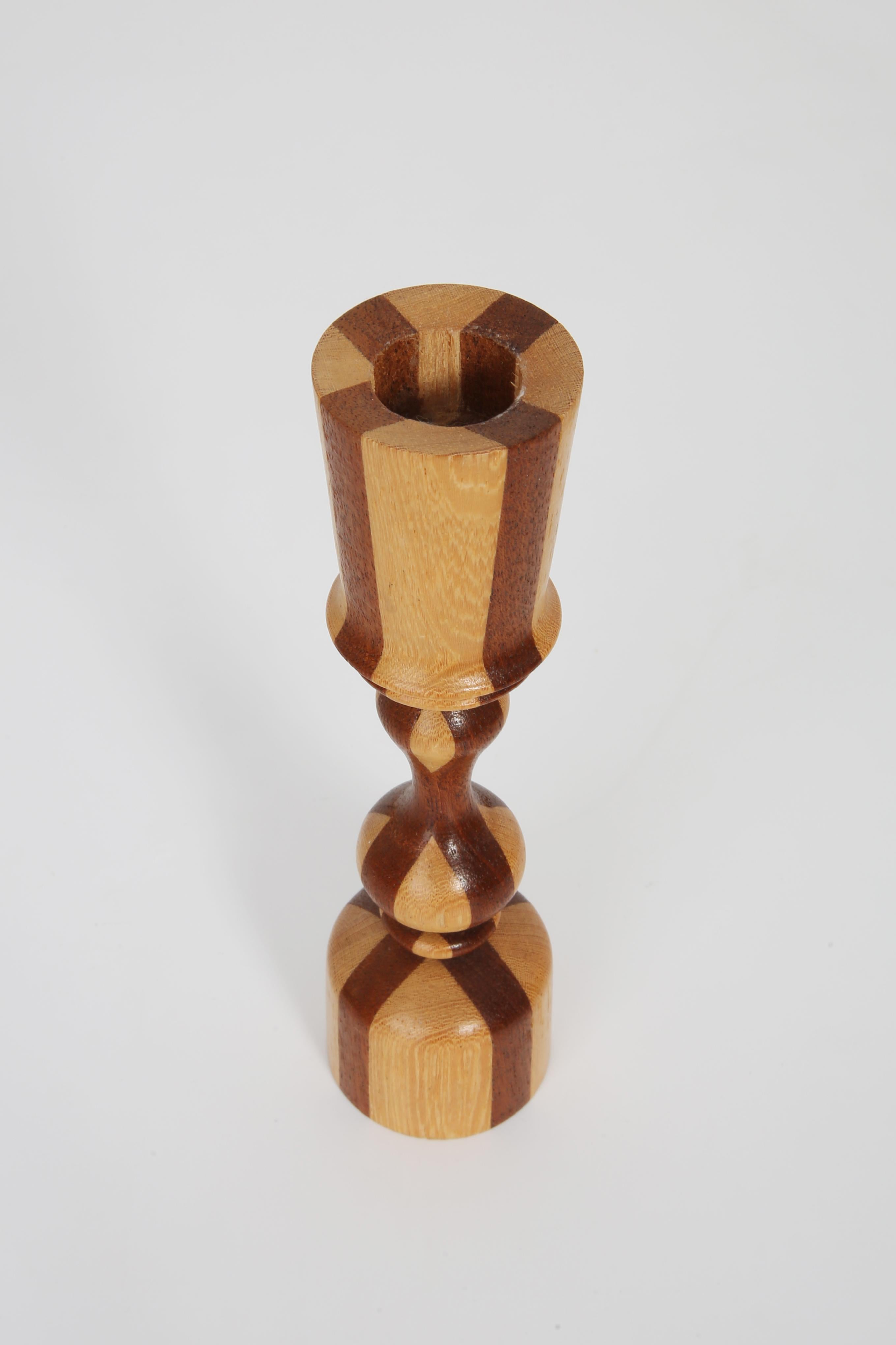 Set of Six 20th Century Wood Candlesticks, 1960s 9