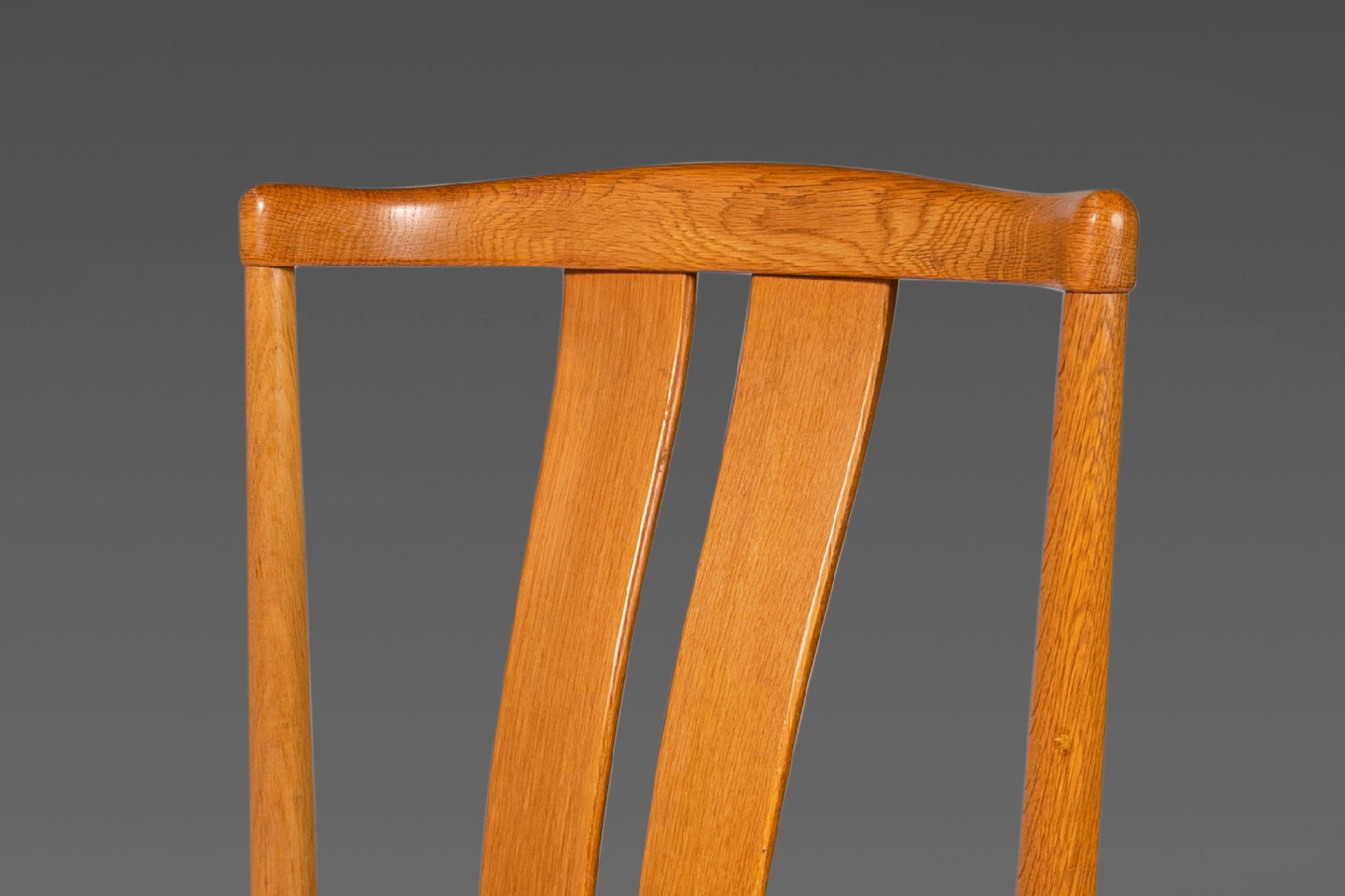 Set of Six (6) Danish Dining Chairs by Vamdrup Stolefabrik in Oak, c. 1970s For Sale 3