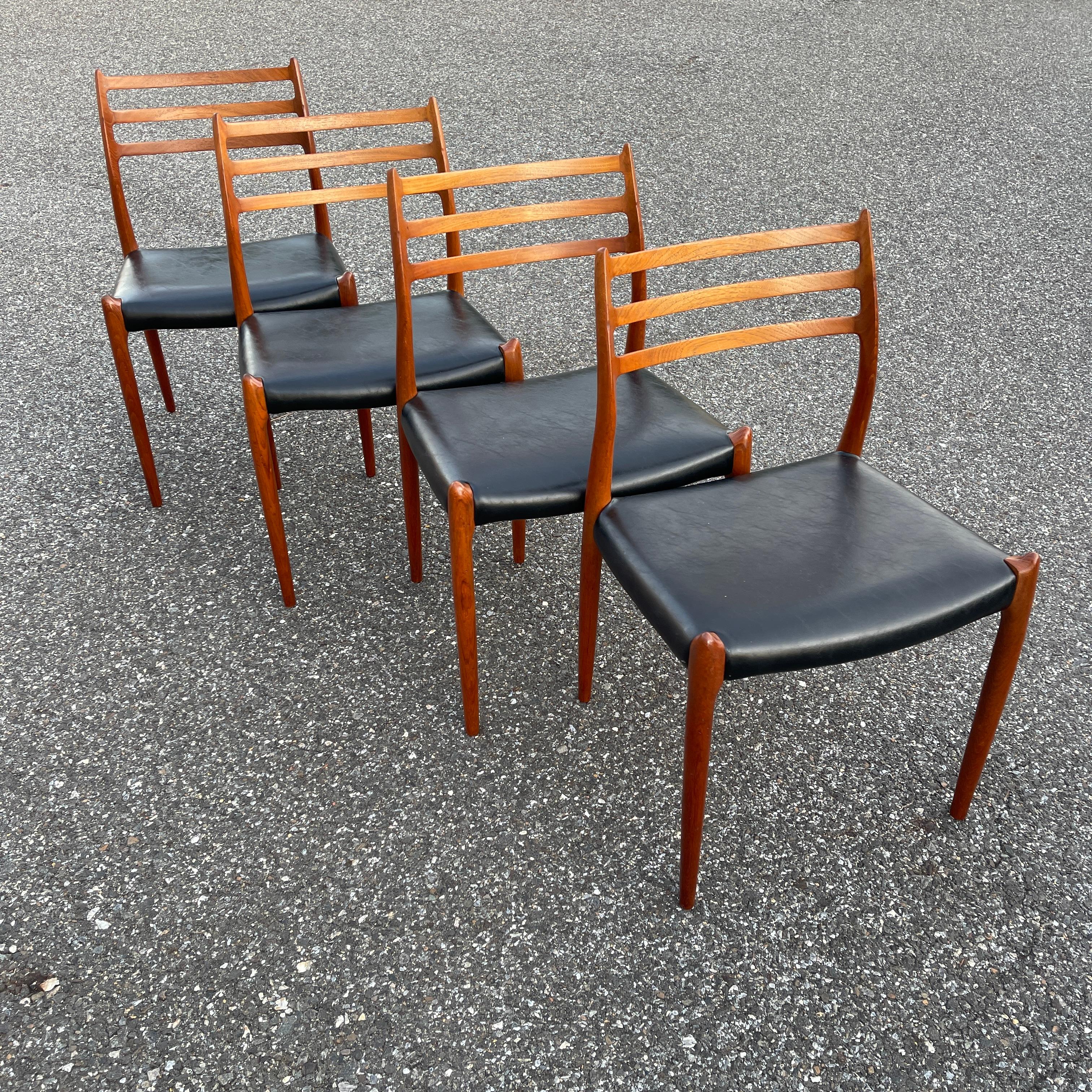 Set of Six 6 Danish Mid-Century Modern Dining Chairs, Niels Moller 9