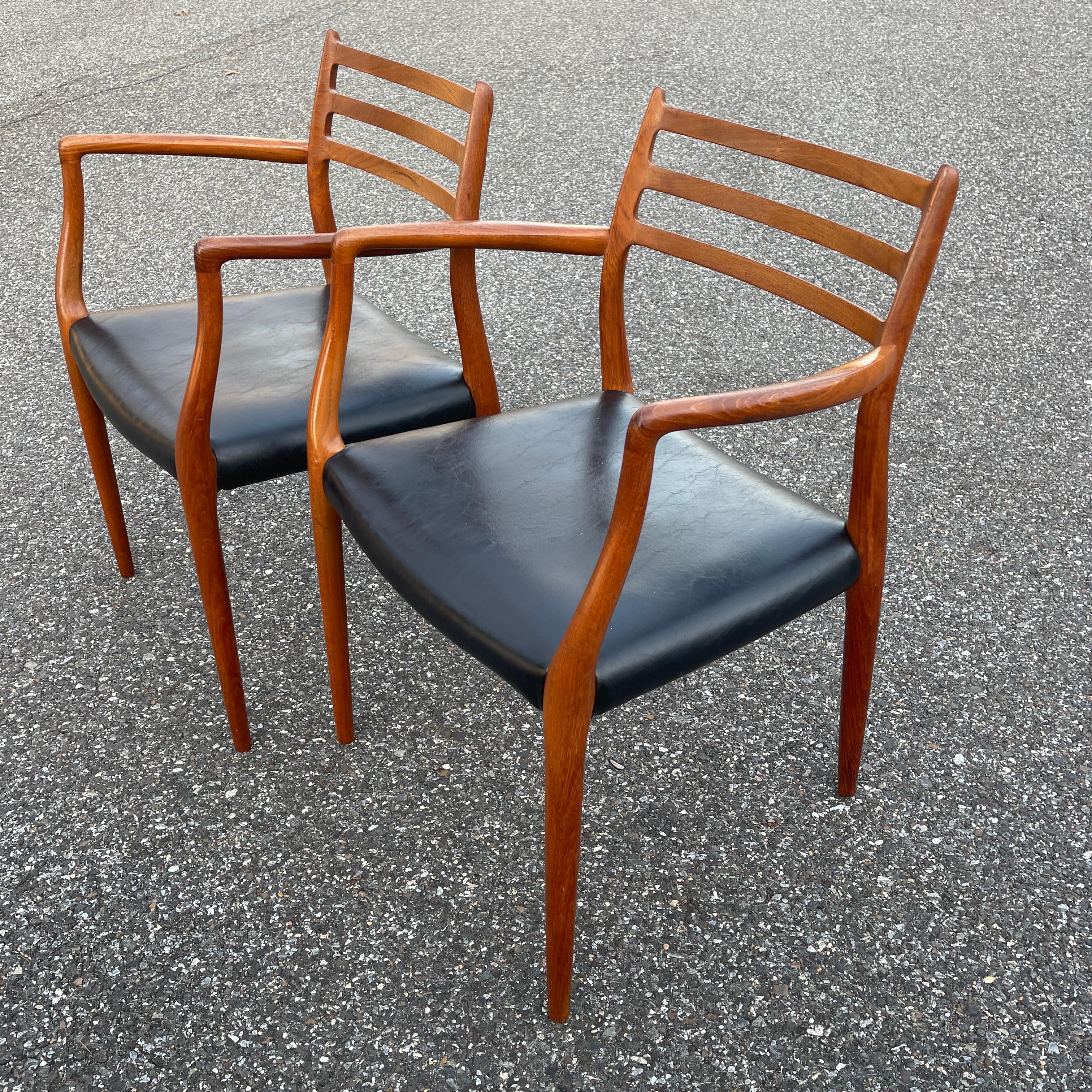 Set of Six 6 Danish Mid-Century Modern Dining Chairs, Niels Moller 3