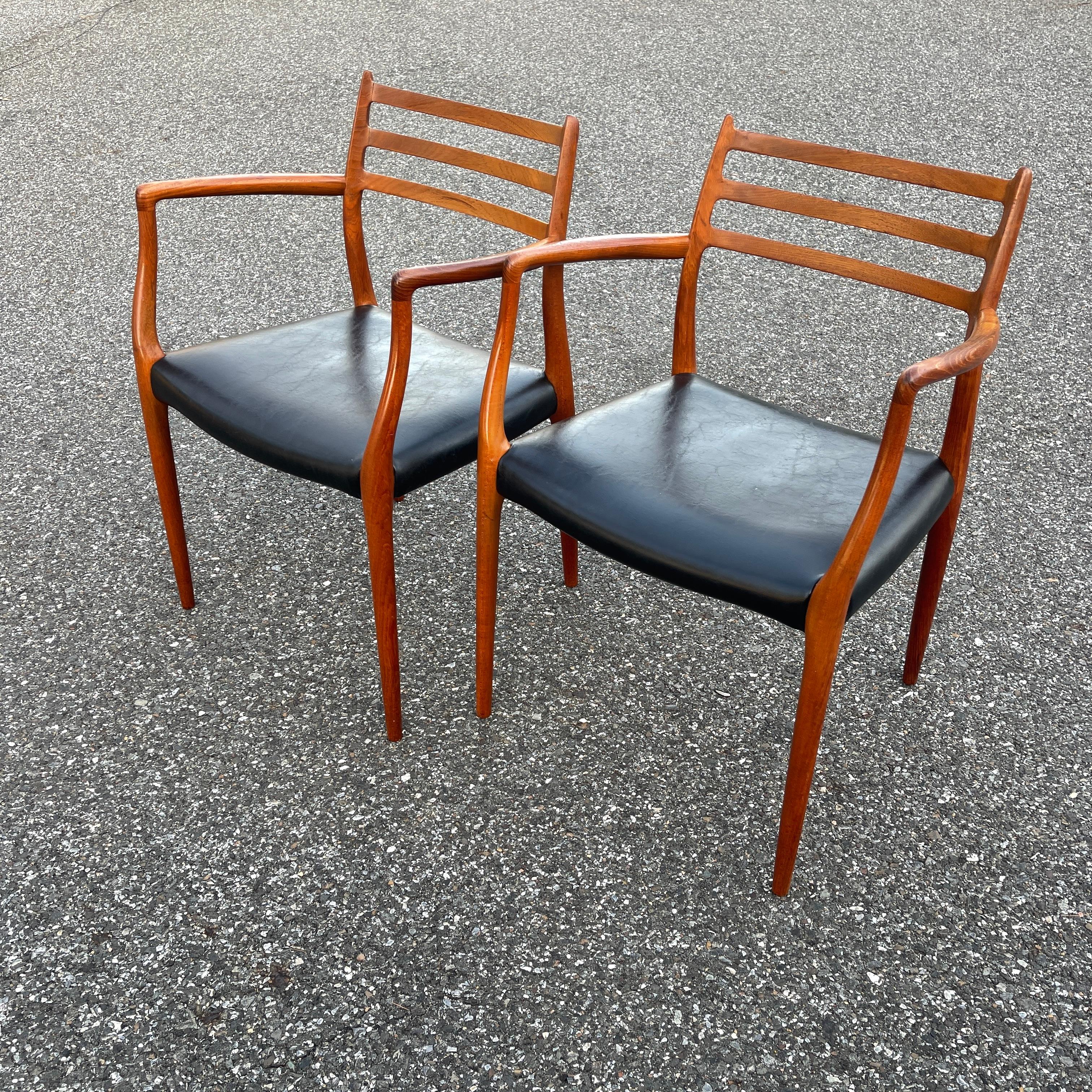 Set of Six 6 Danish Mid-Century Modern Dining Chairs, Niels Moller 4