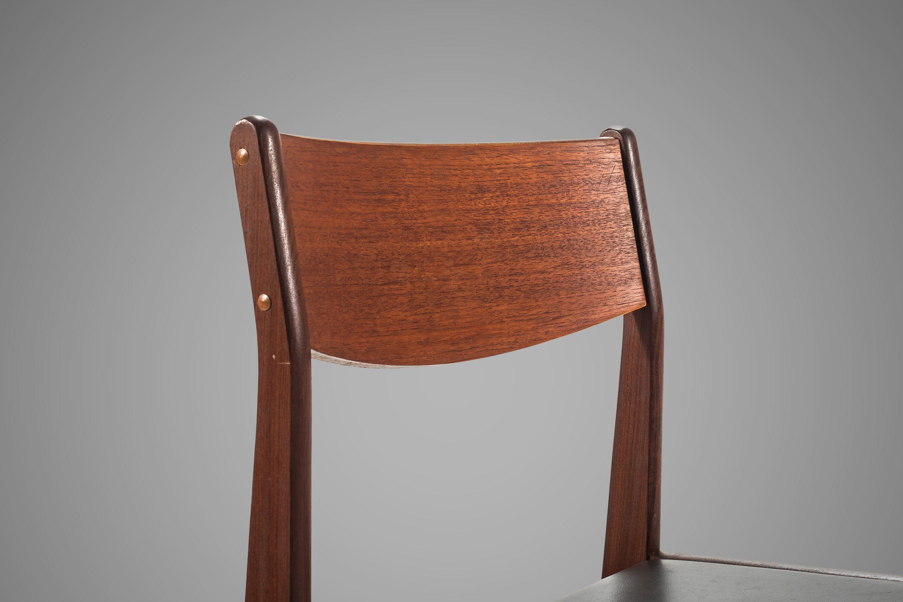 Set of Six '6' Teak Dining Chairs Poul Volther for Frem Røjle, Denmark, c. 1960s In Good Condition In Deland, FL
